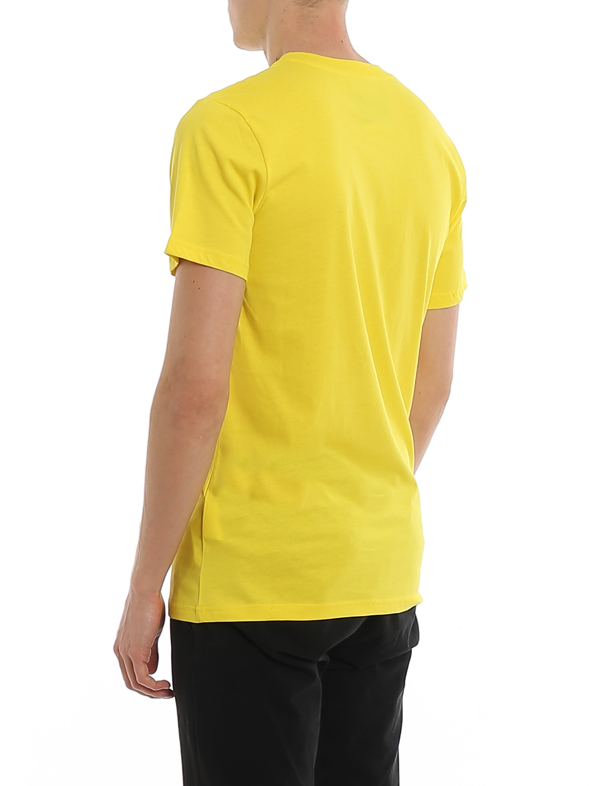 Moschino Contrasting logo print yellow T-shirt - Men