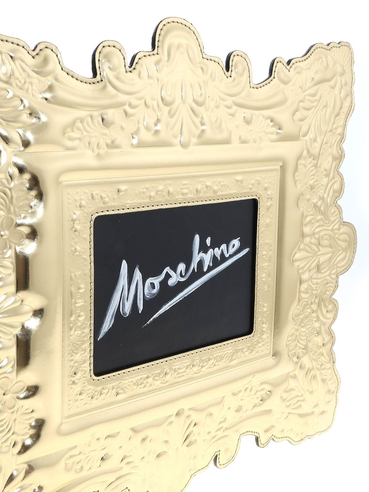 Shop Moschino Cornice Clutch Bag In Gold In Dorado