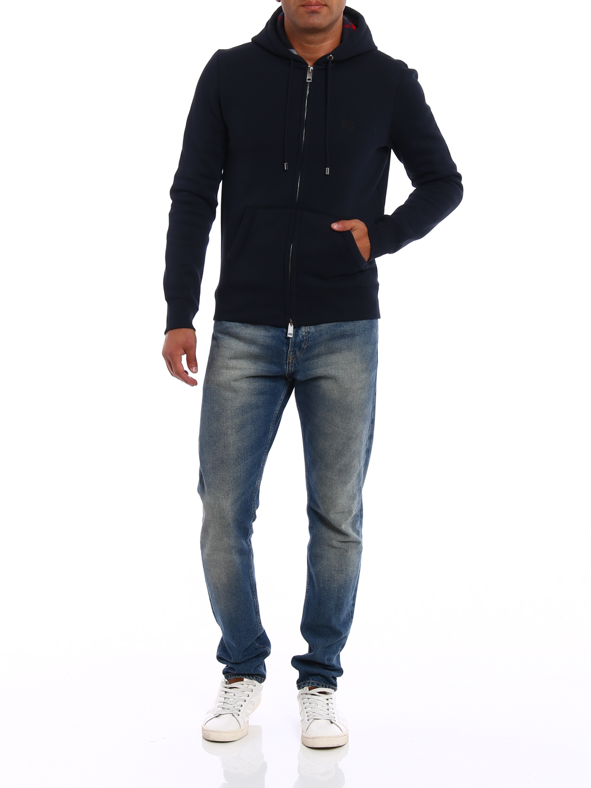 Burberry Cotton jersey zipped hoodie - Dark Blue | 40569571003