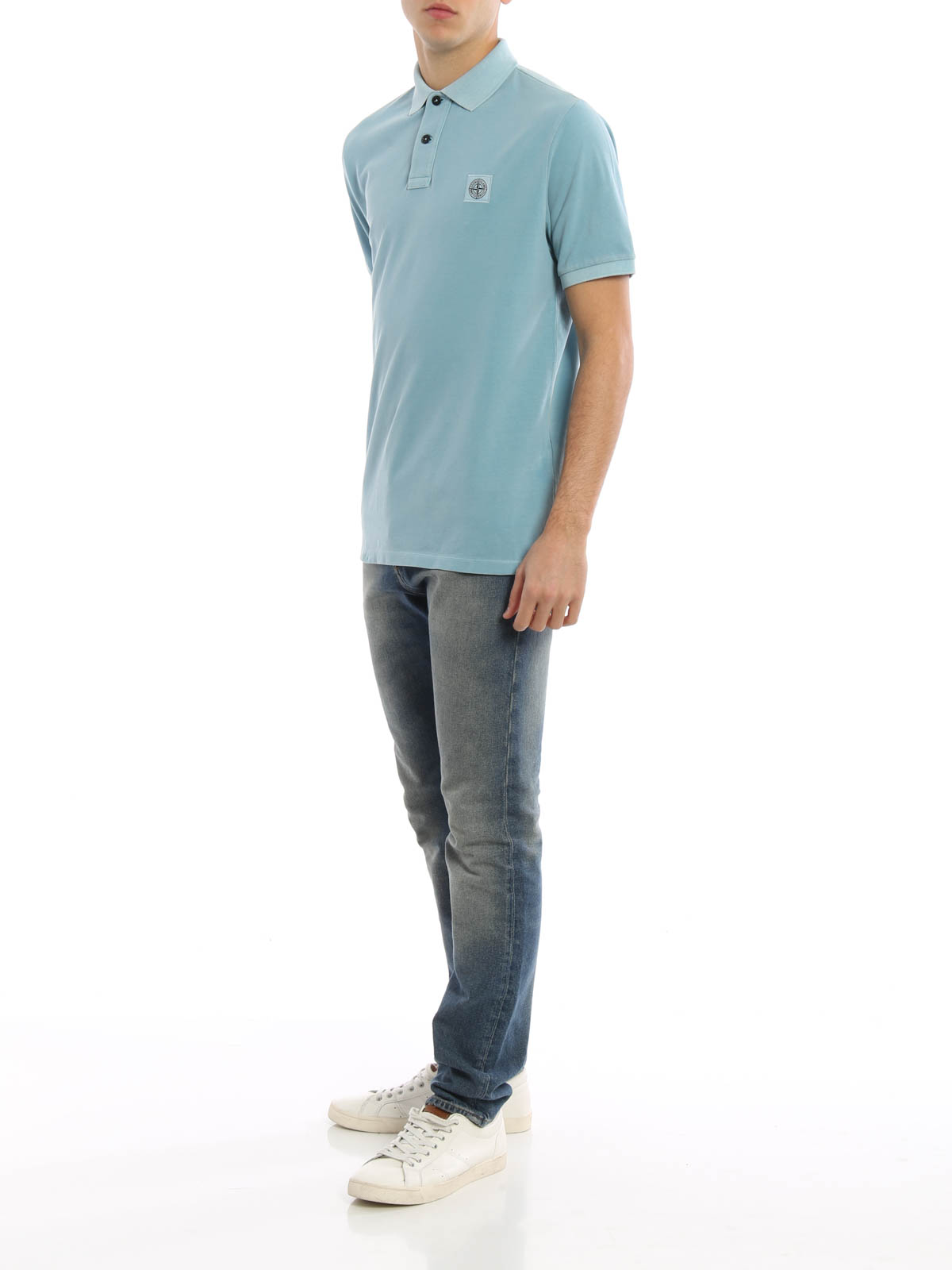 Stone Island ポロシャツ メンズ - ライトブルー|661522S67V0041