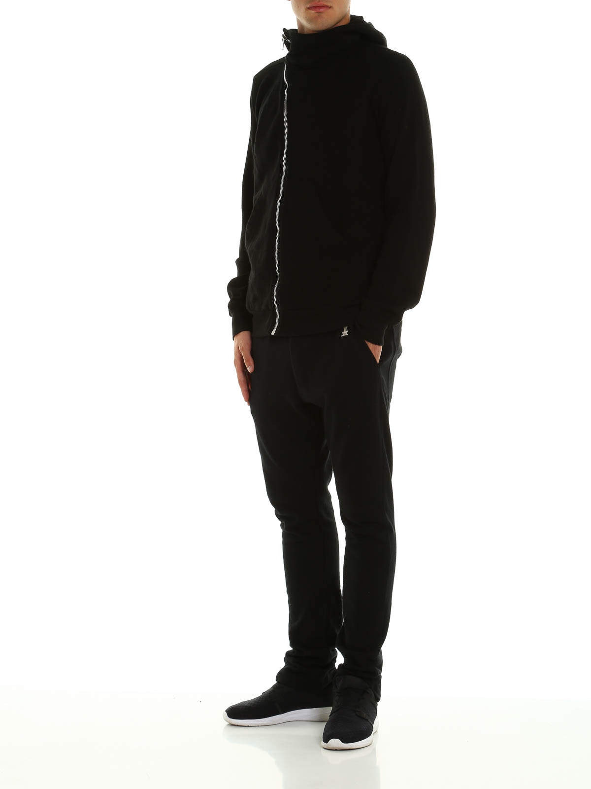Rick Owens Cotton zipped hoodie - Black - Men|DU16F8273BG09