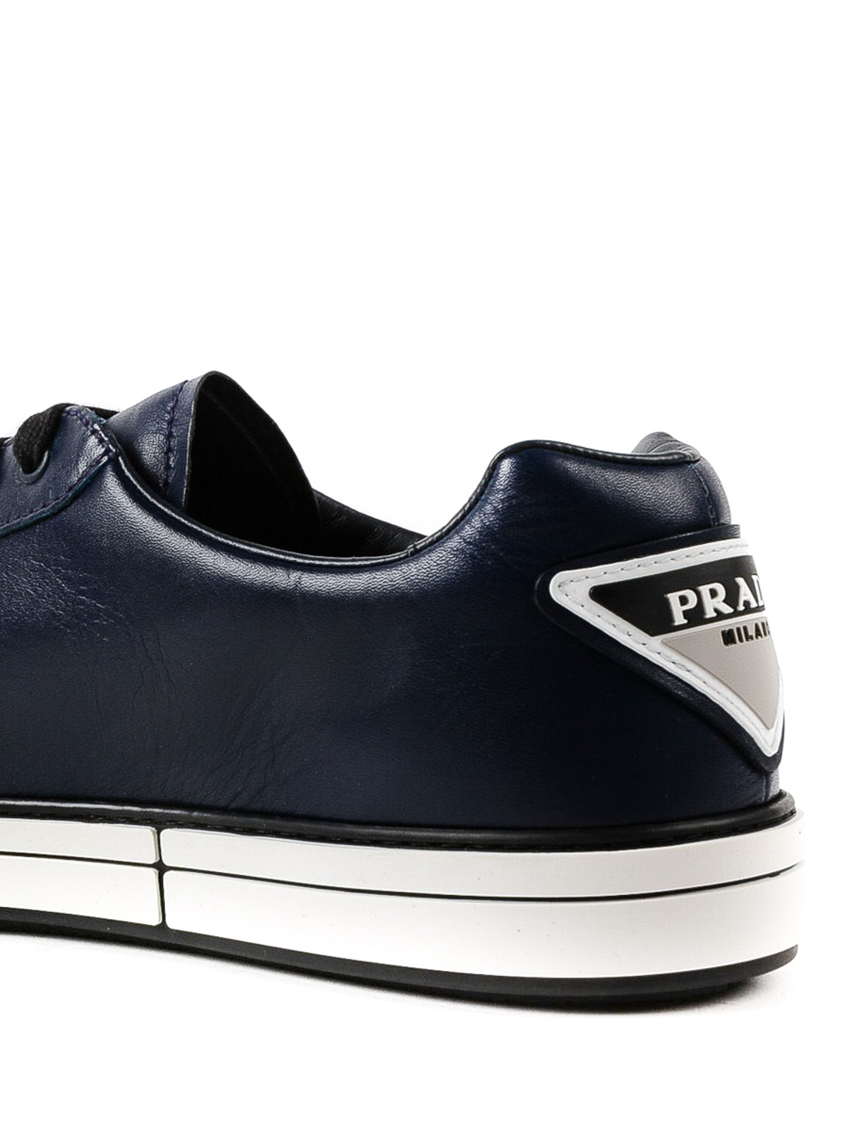 Trainers Prada - Dark blue leather logo sneakers - 4E33146DT216