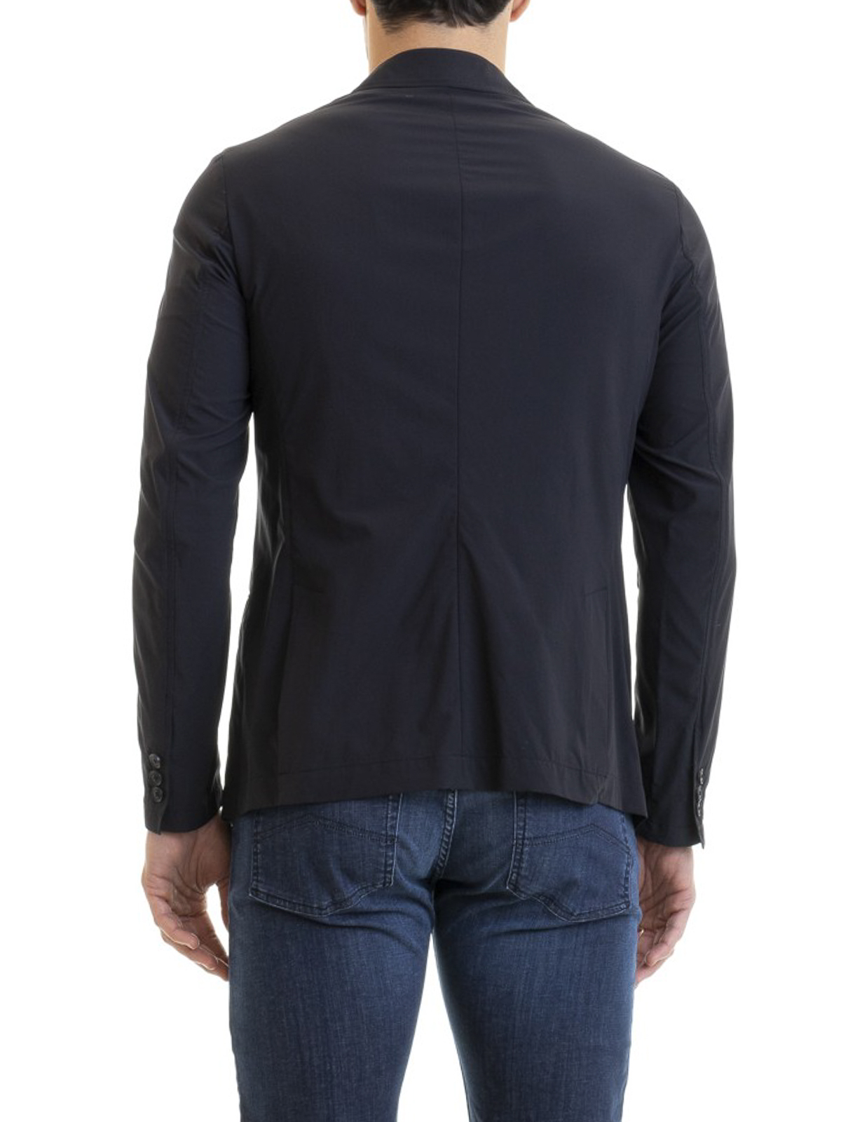 Emporio Armani Dark blue nylon blazer jacket|3G1GL01NHLZ0920