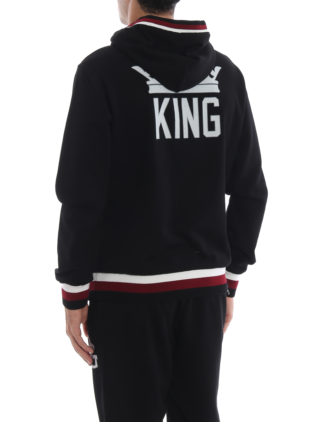 Dolce & Gabbana Dg black cotton baseball inspired hoodie