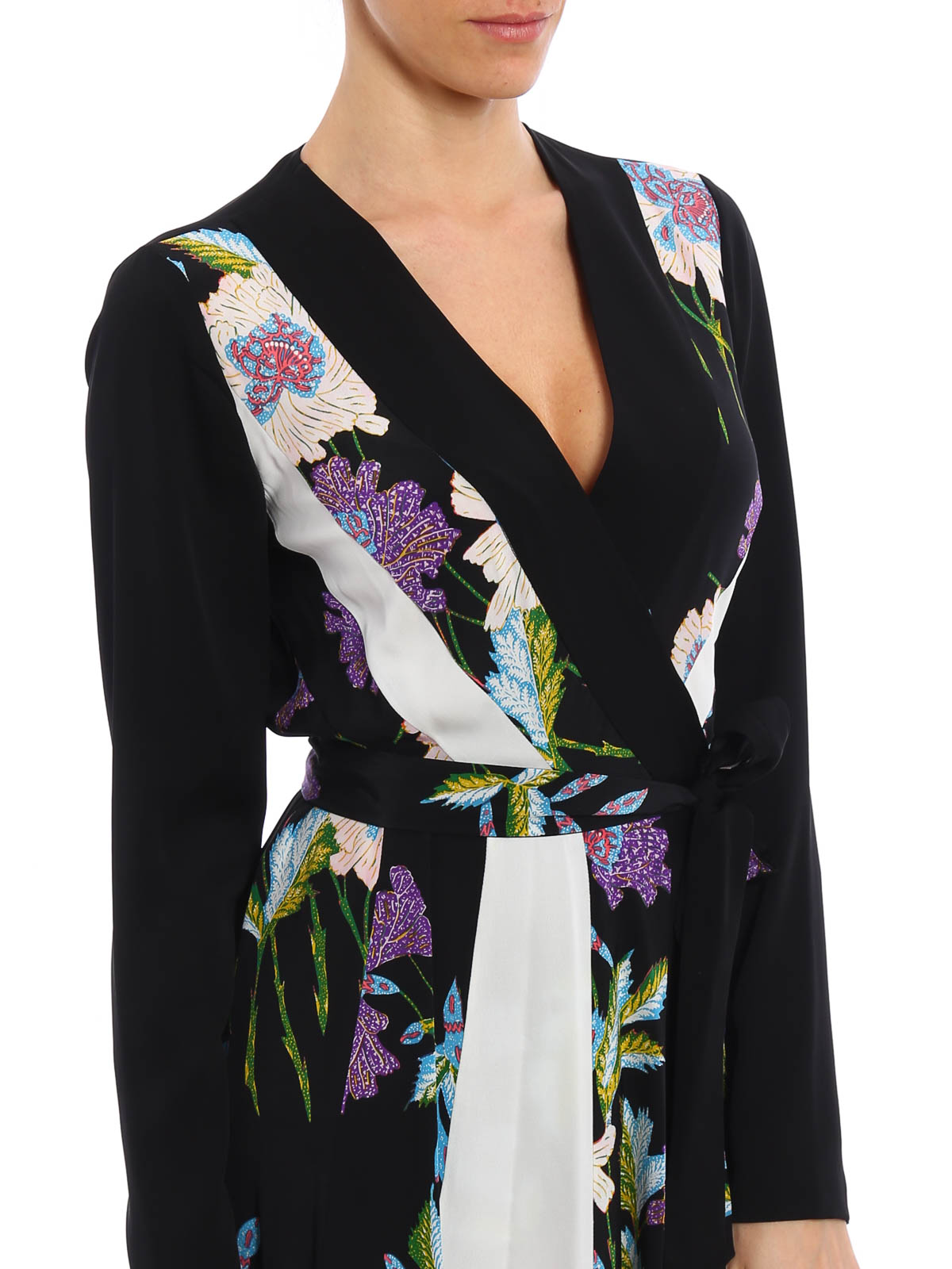 DIANE von FERSTENBERG ダイアン　SILK シルク　 M Diane von Furstenberg Paneled Silk Maxi Dress in Calloway