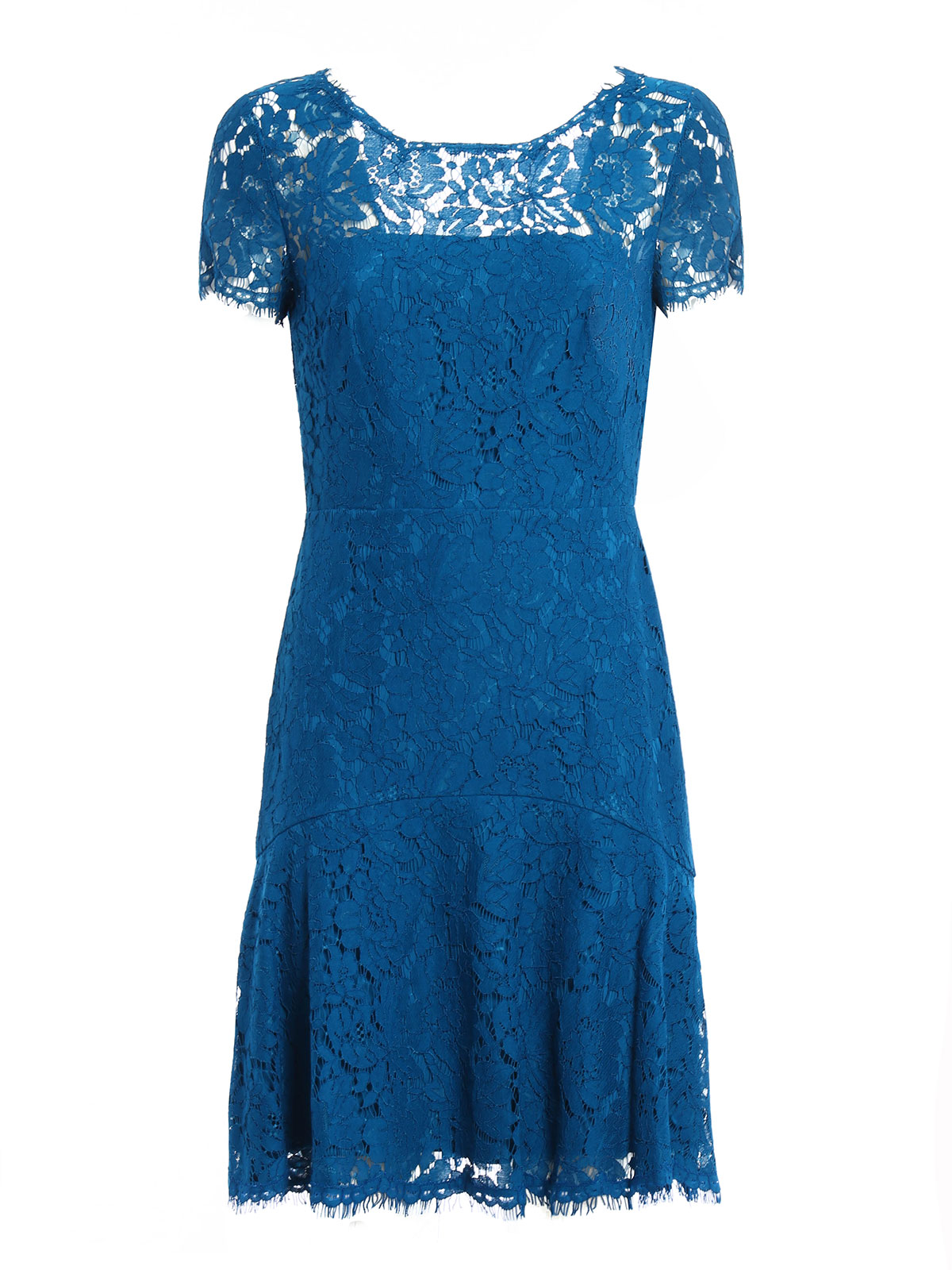 chinese dress ladies V-Wire Lace Navy Blue Short Party Dress  FancyVestido