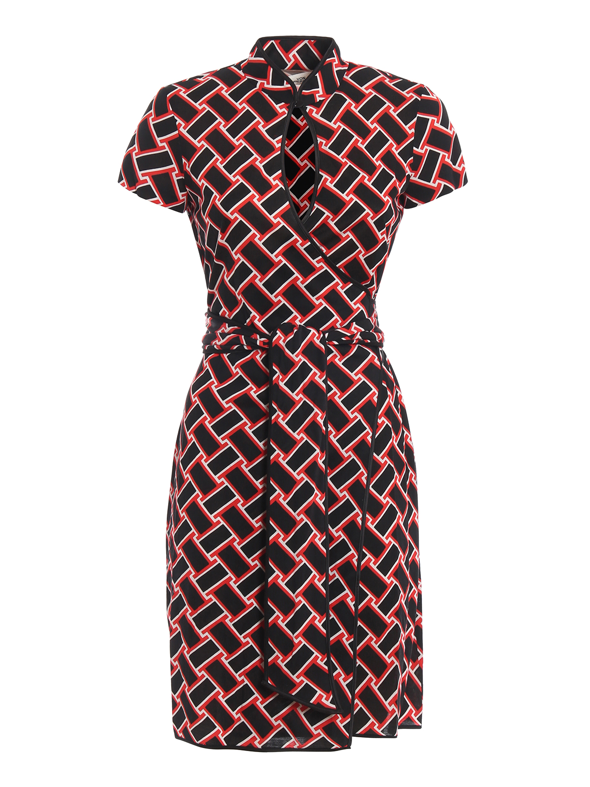 DVF on sale Shirt Dress Geometric Print Silk