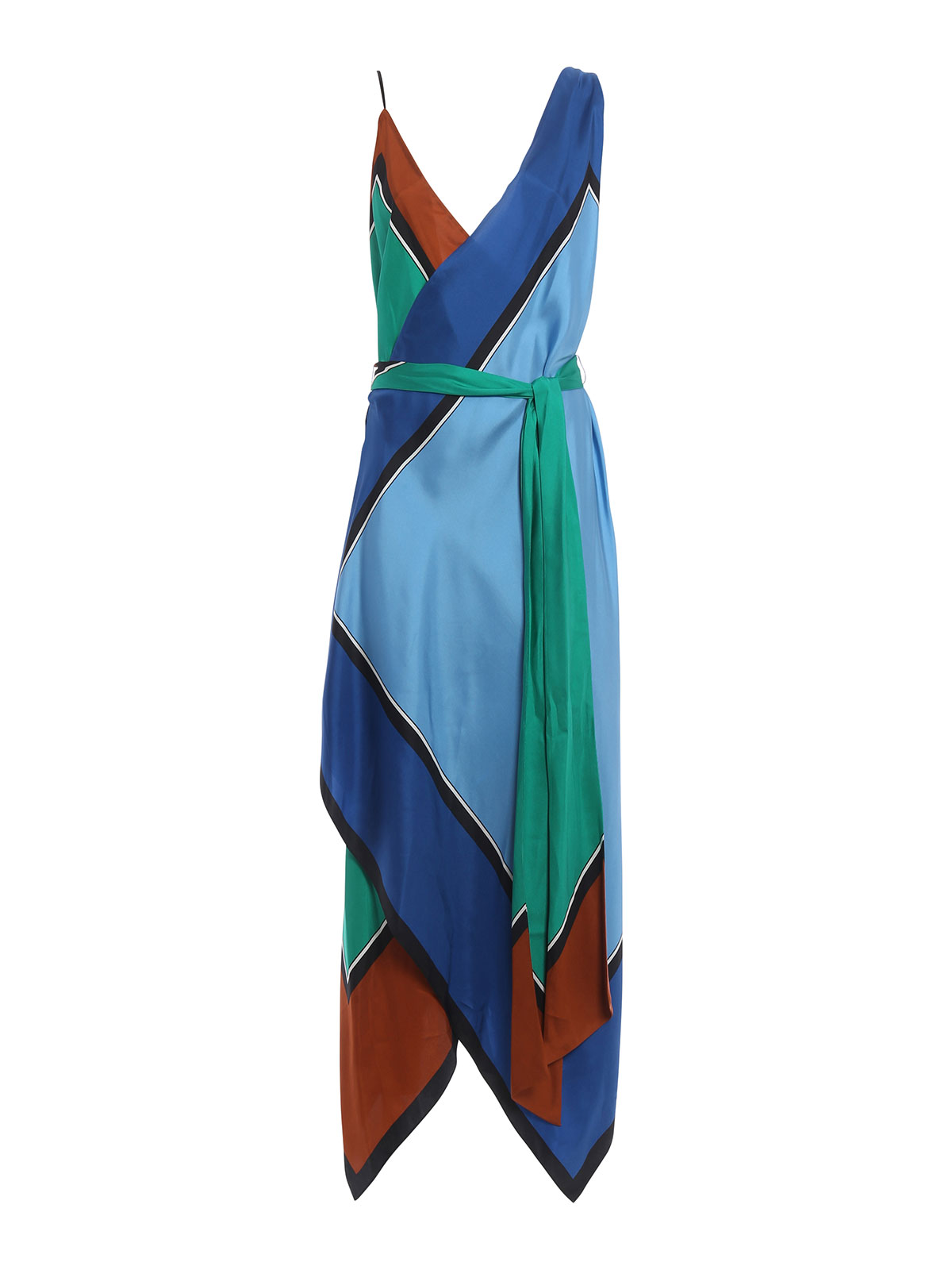 Diane Von Furstenberg Asymmetric silk dress - Blue|10155ALTBA