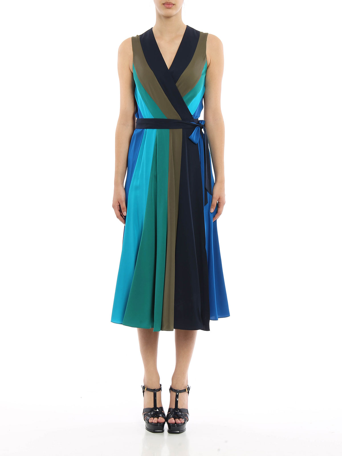 Dvf sleeveless wrap clearance dress