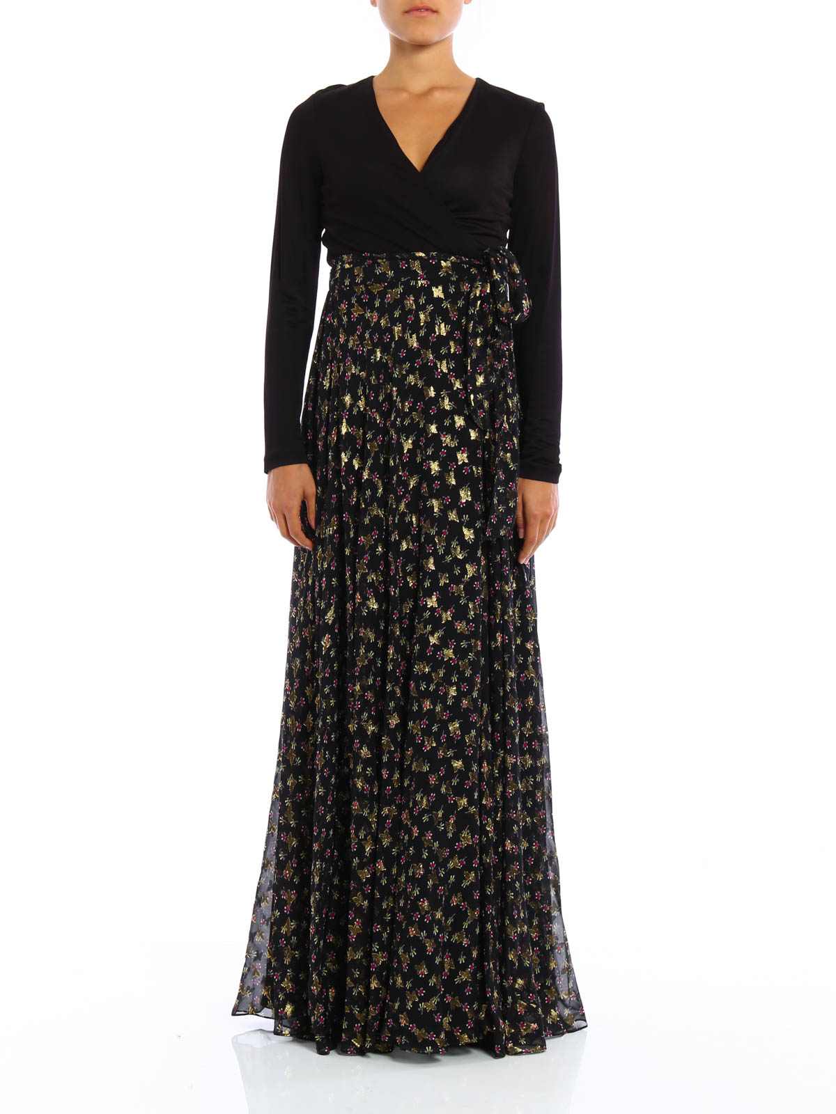 Diane Von Furstenberg Aviva long dress - Black|D995901O16BLACK Diane Von Furstenberg Aviva long dress - Black|D995901O16BLACK