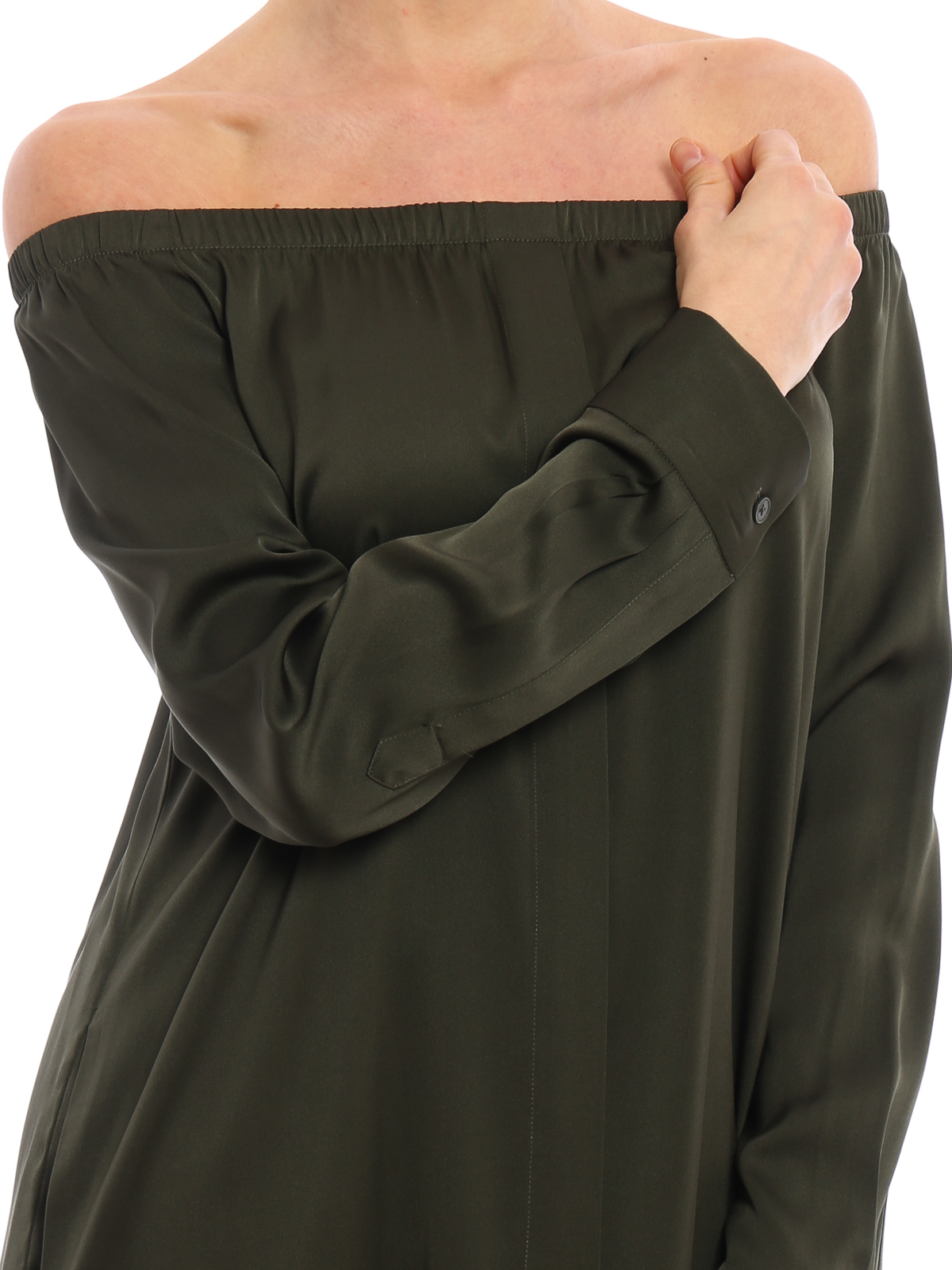 dkny silk shirt dress Dkny Silk satin shirt dress - Dark Green