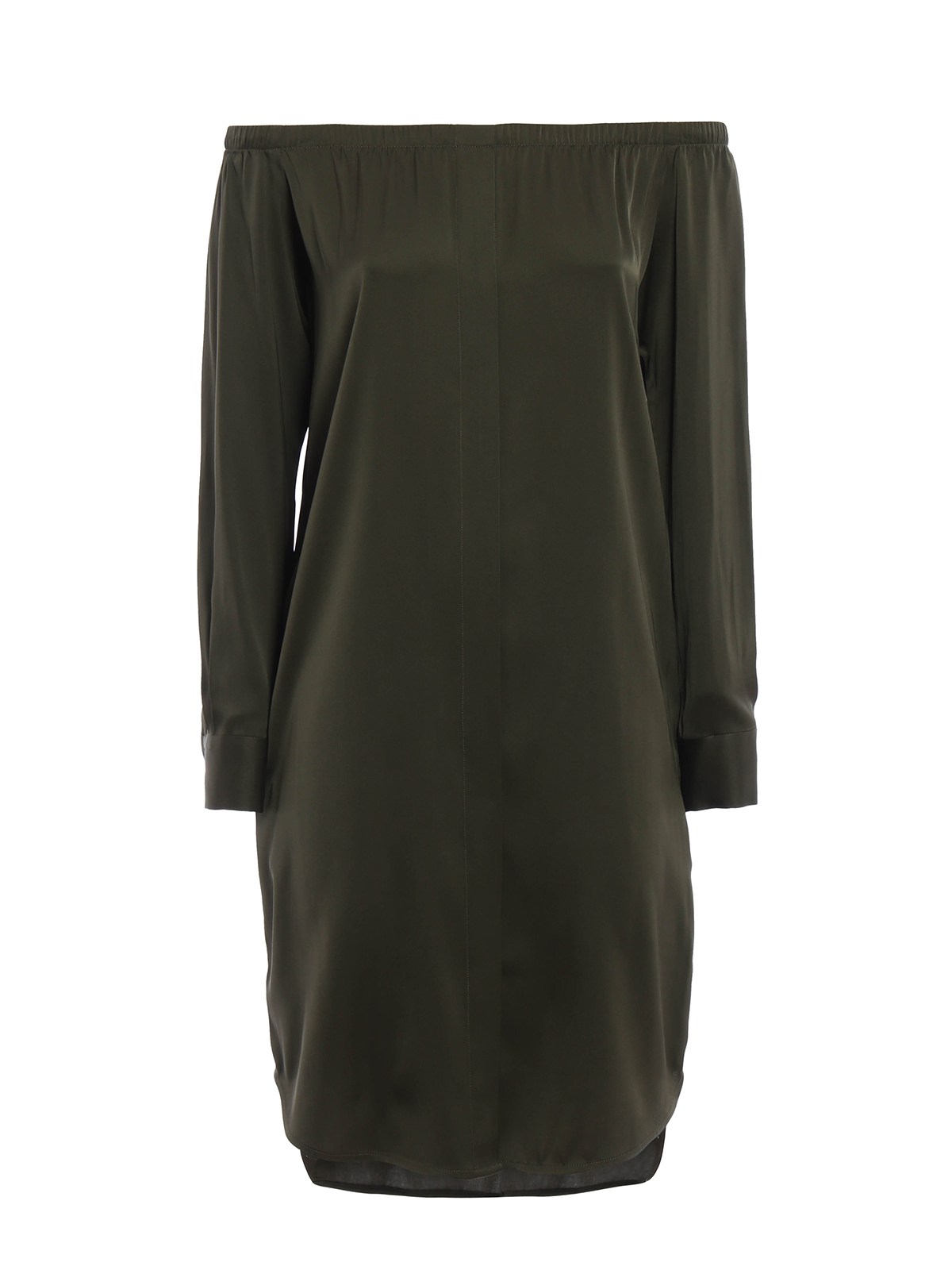 Dkny Silk satin shirt dress - Dark Green - Women|P1770322WA361 Dkny Silk satin shirt dress - Dark Green - Women|P1770322WA361