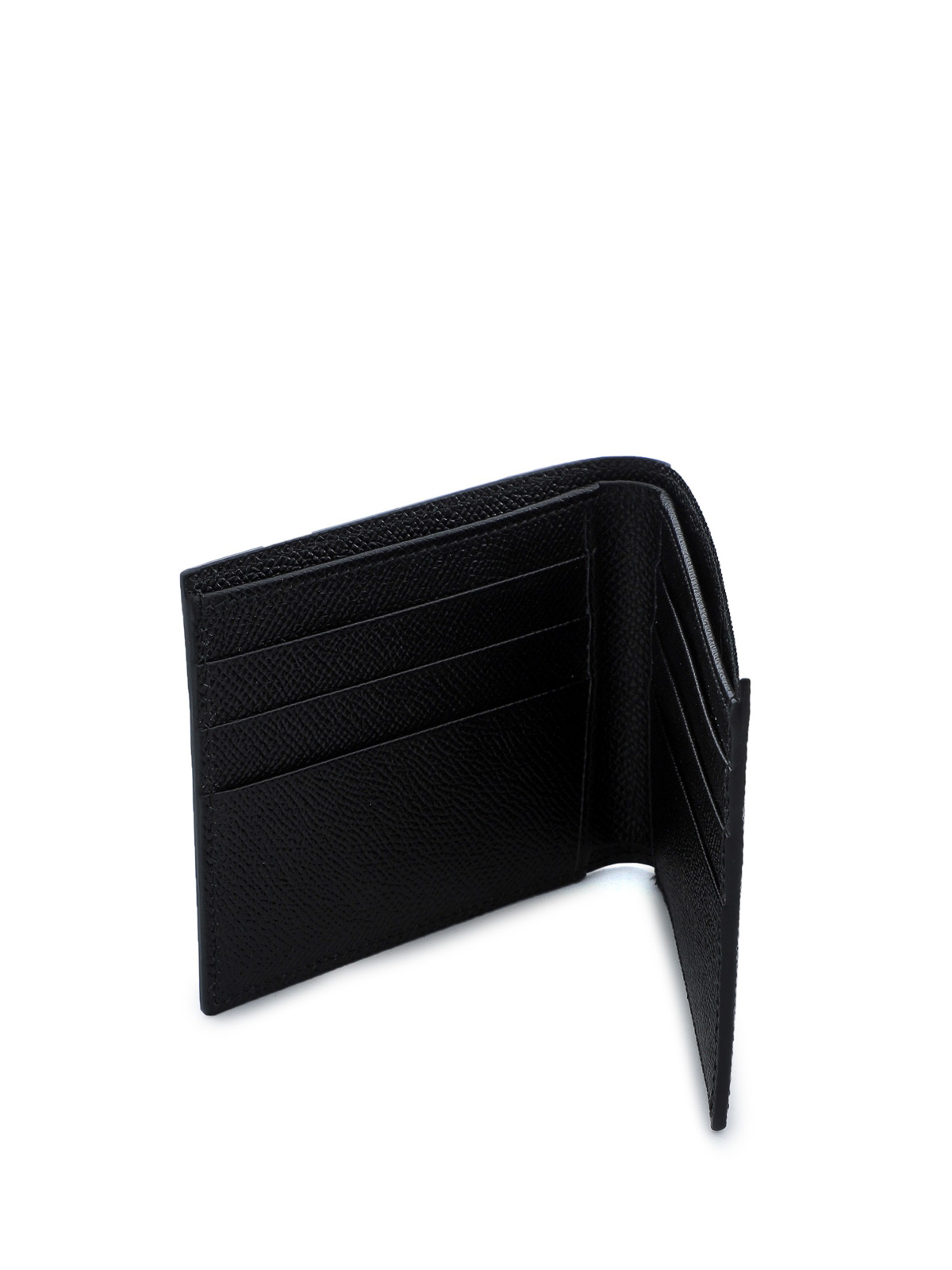 Dauphine Grained Leather Wallet in Black - Dolce Gabbana