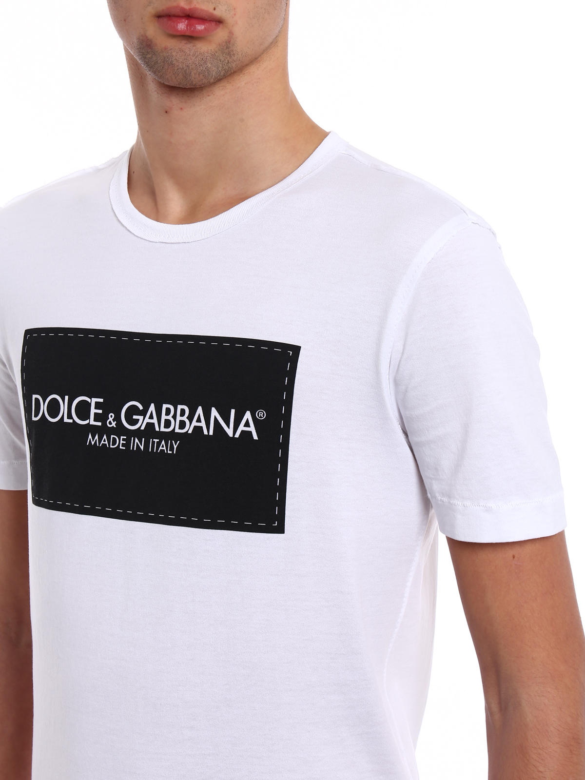 Brun Plys dukke Hver uge T-shirts Dolce & Gabbana - D&G label print T-shirt - G8IG9TFH7EBHWL87