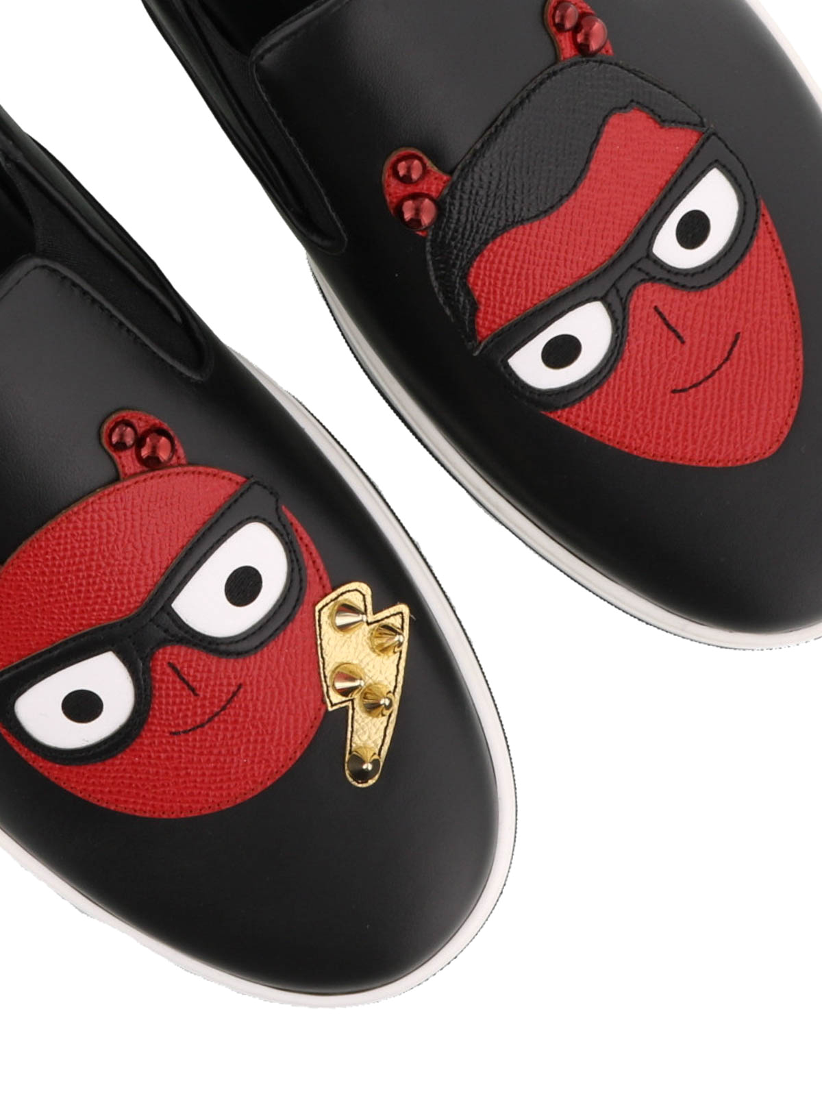 Dolce & Gabbana #DGFamily patch leather slip-ons