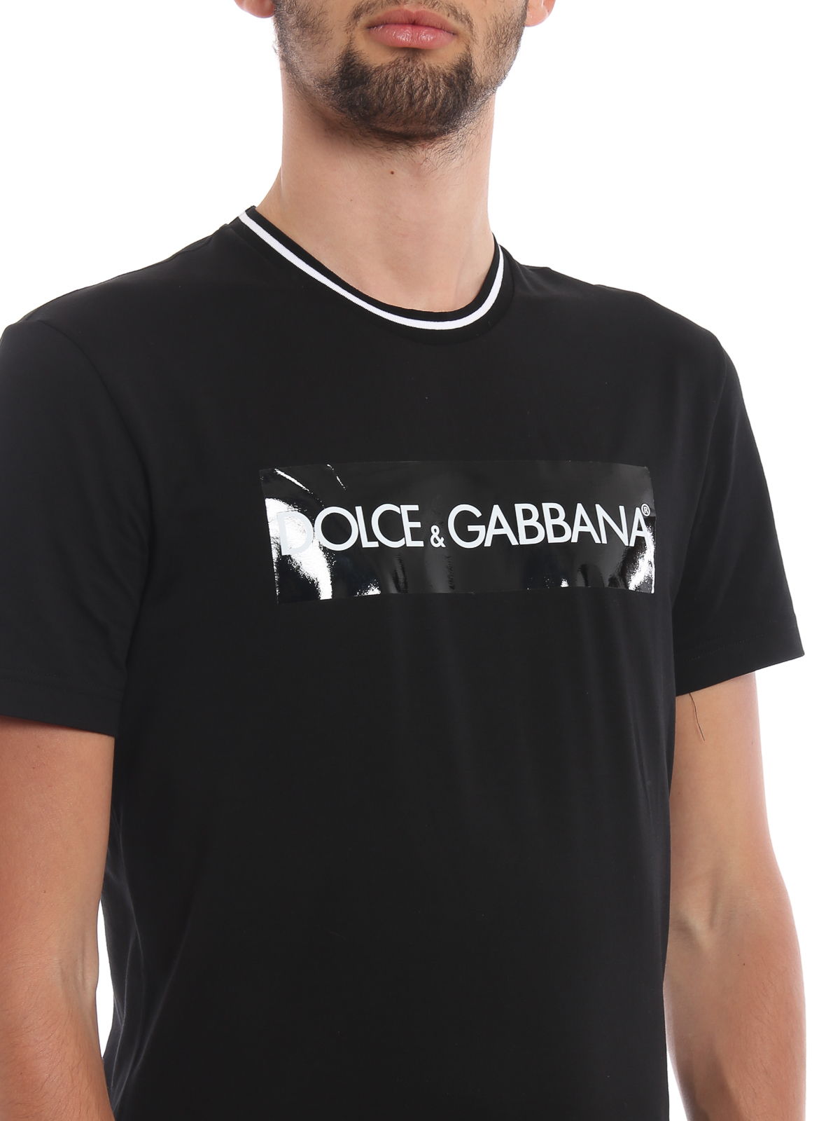 Dolce & Gabbana - Glossy logo black T-shirt - G8KD0TFU7EQN0000