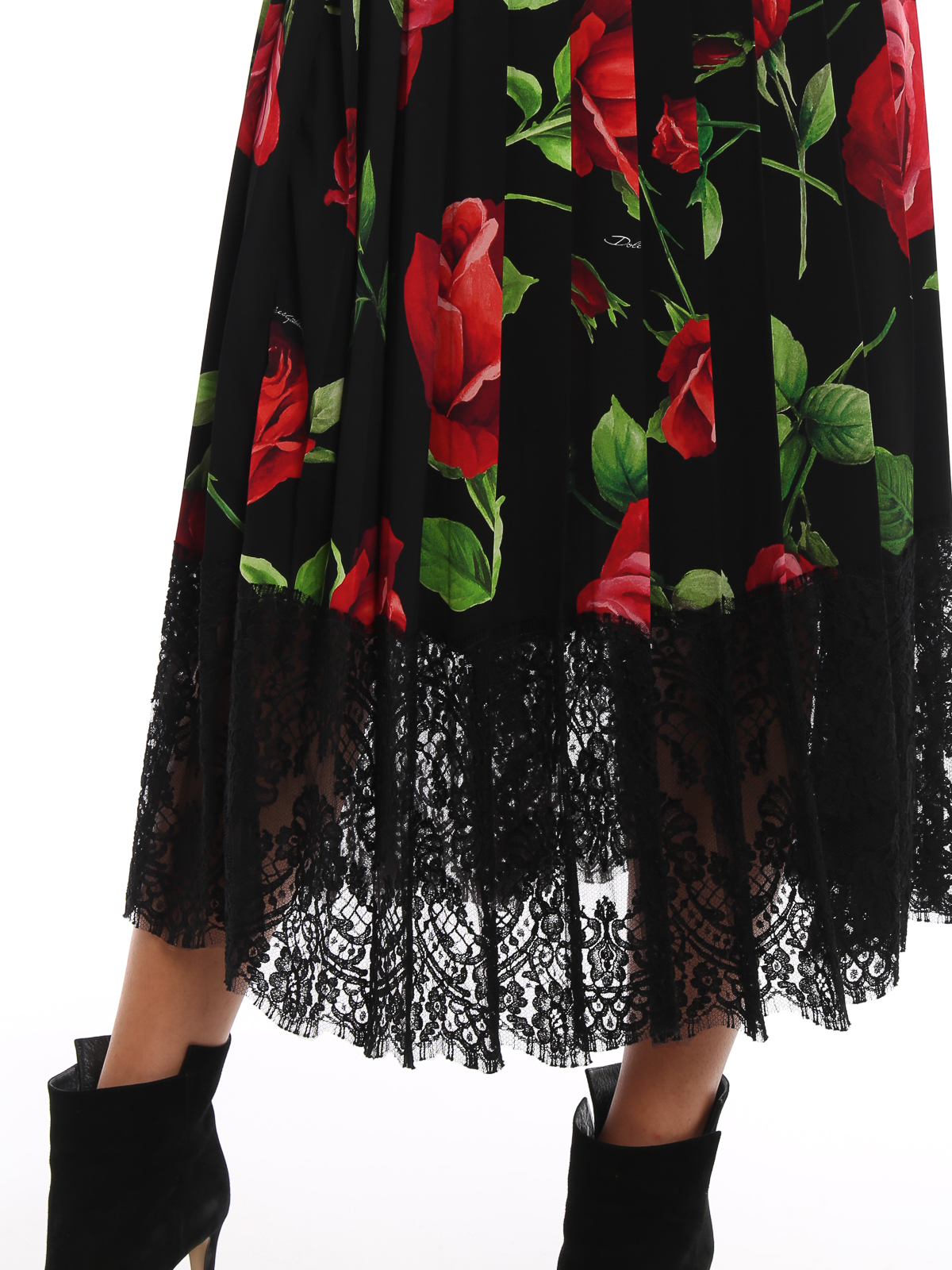 スカート Dolce&Gabbana Chiffon silk skirt with Rose print Rose-print chiffon calf-length skirt in Print for Women