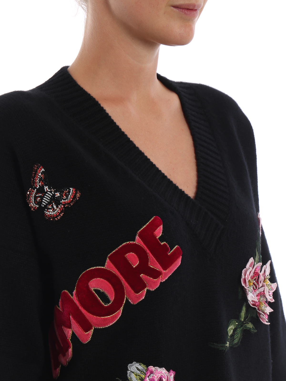 Pull Col Ras-du-cou Dolce&Gabbana - Taille M (50) - Sable Avec Garniture PVC Noir - Neuf Avec étiquettes