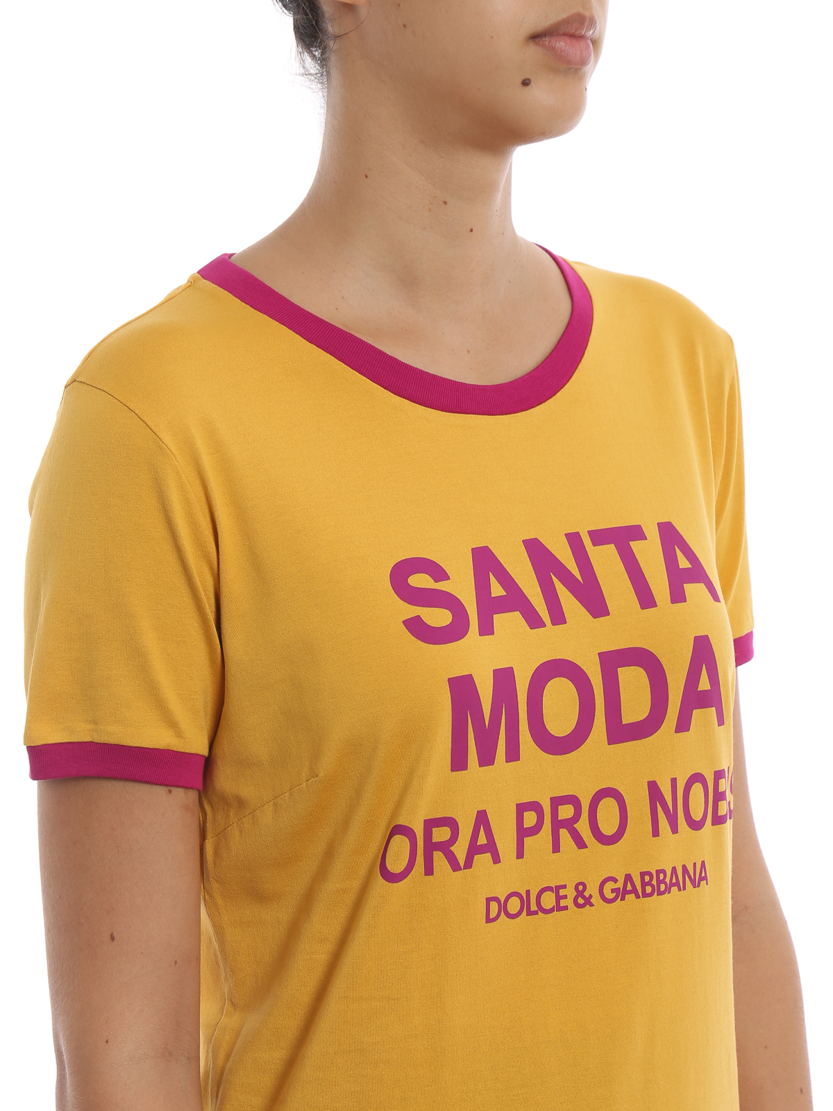 Tシャツ・カットソー Dolce & Gabbana Printed satin shirt (F5I01TFS1GT HY13M) Dolce & Gabbana girl's cotton T-shirt with floral print
