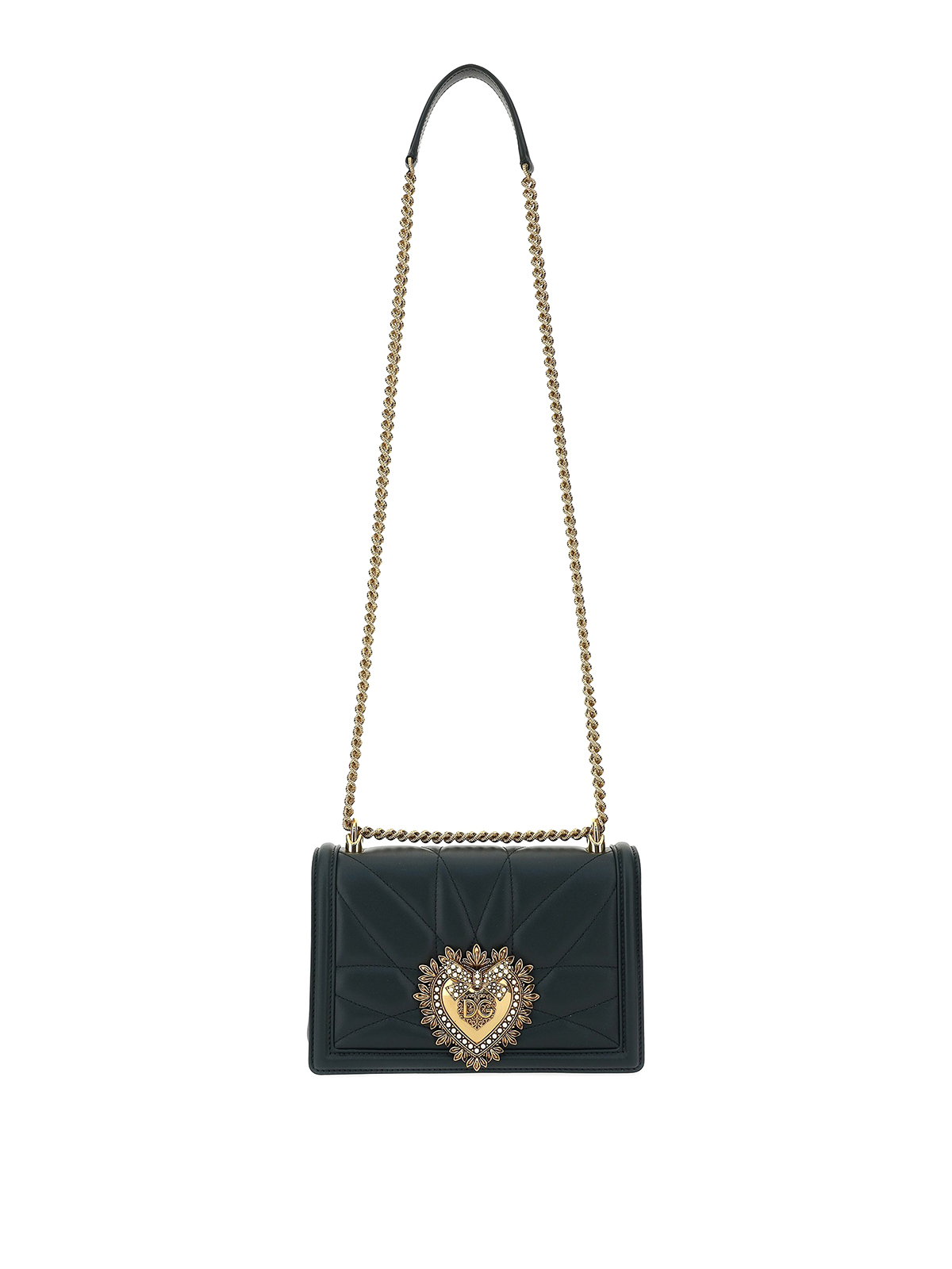 ドルチェ＆ガッバーナ◆Medium Devotion crossbody bag◆レザー Medium Devotion bag in quilted nappa leather in Black for