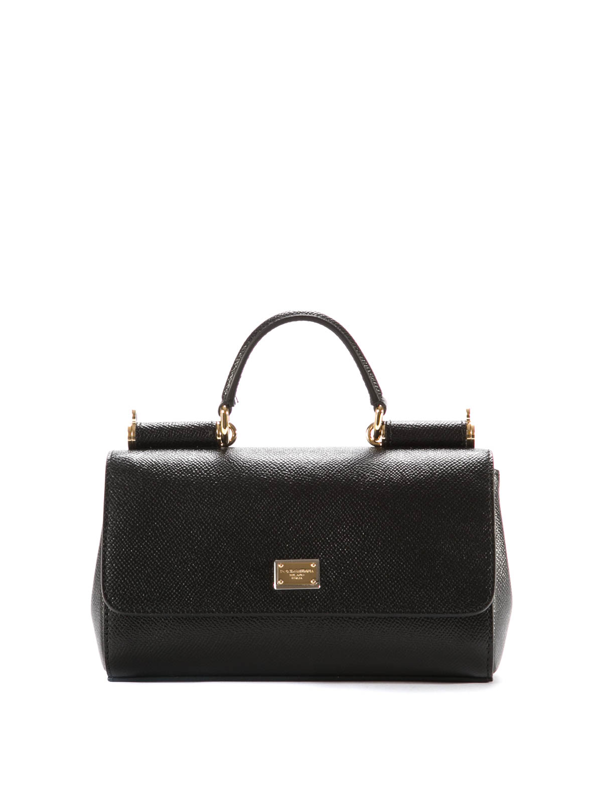 Dolce and Gabbana Black Leather Mini Dauphine Crossbody Bag For