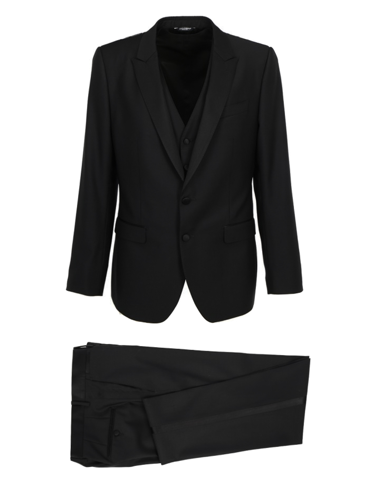 Dolce & Gabbana Wool Three-piece Tuxedo In Black