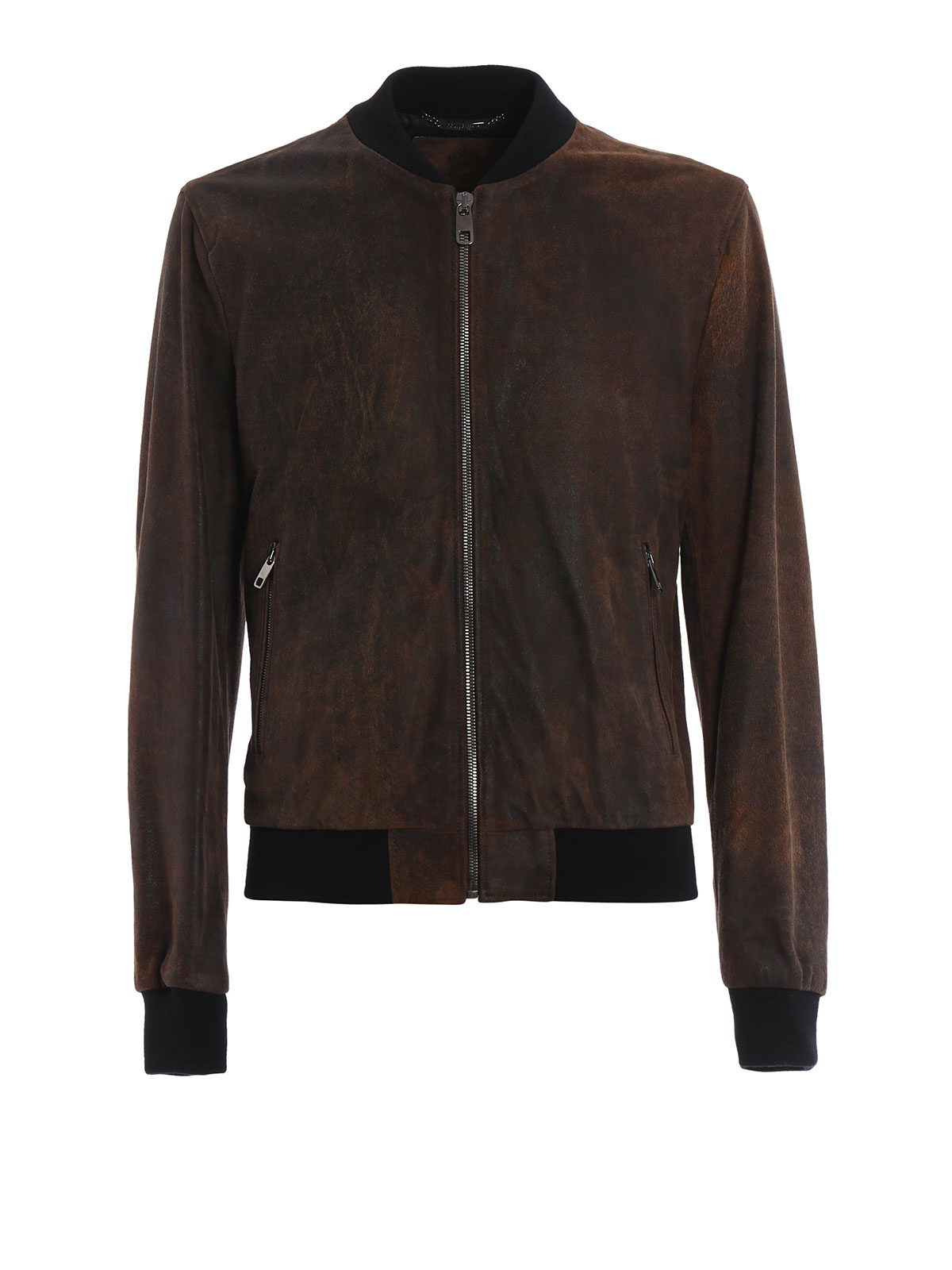 Leather jacket Dolce & Gabbana - Vintage effect leather bomber