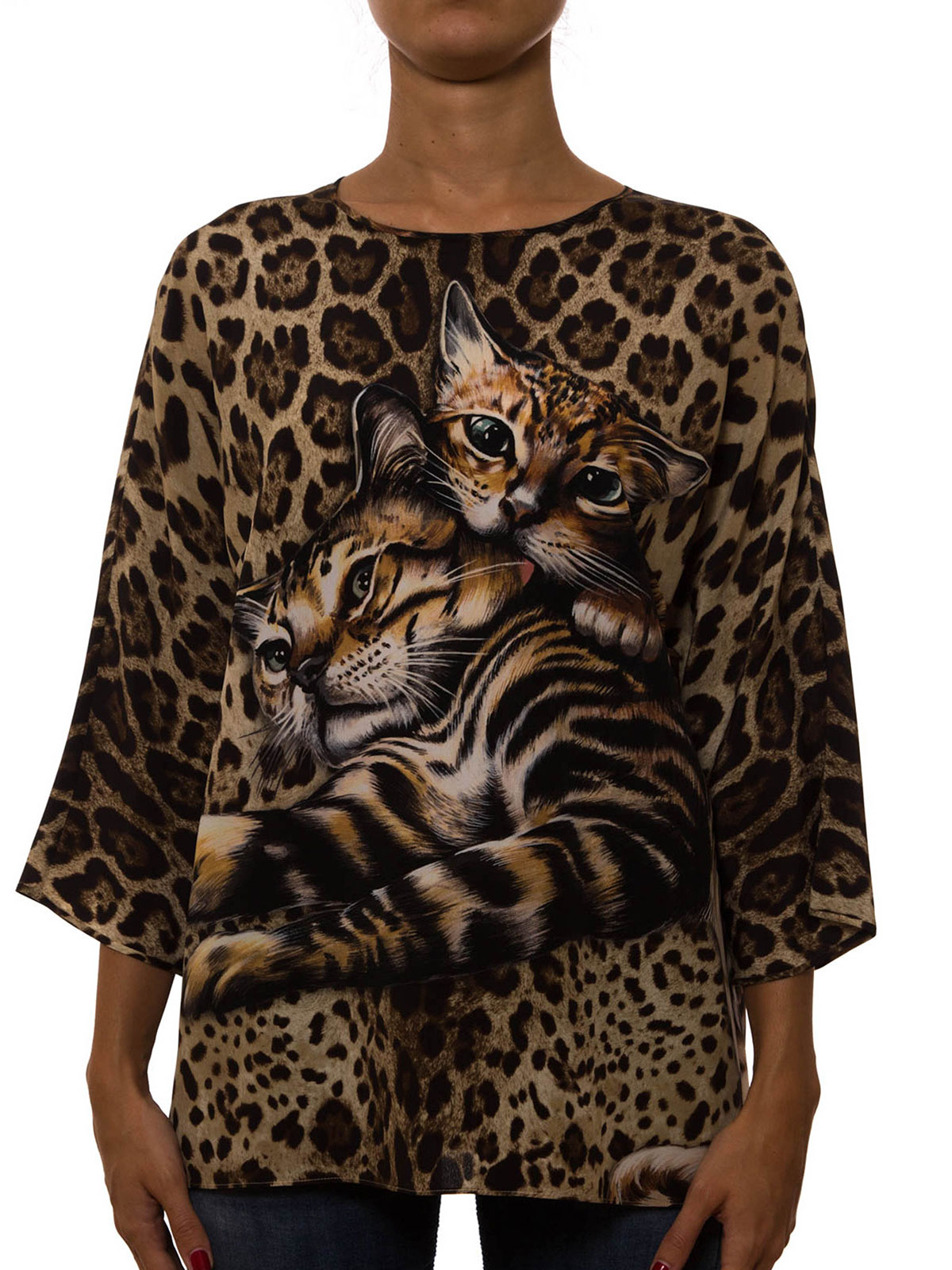 ブラウス Dolce & Gabbana - Leo Zambia print silk crepe blouse