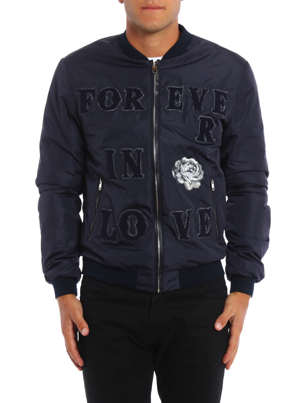 Dolce & Gabbana ボンバージャケット メンズ - ブルー|G9GX1ZG7IEFB0665