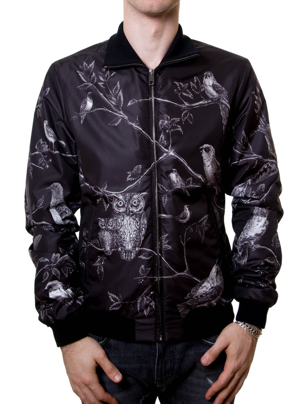 Dolce & Gabbana Owls print nylon bomber|G9GB5TG7GITS9000 | THEBS