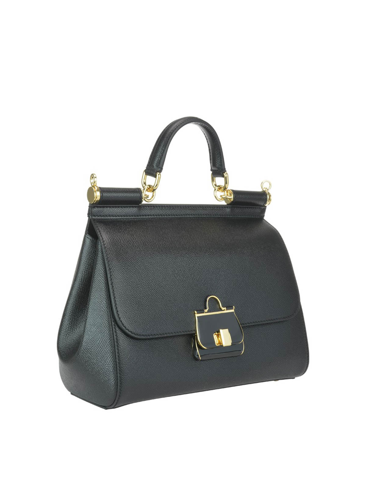Medium sicily dauphine leather bag - Dolce & Gabbana - Women