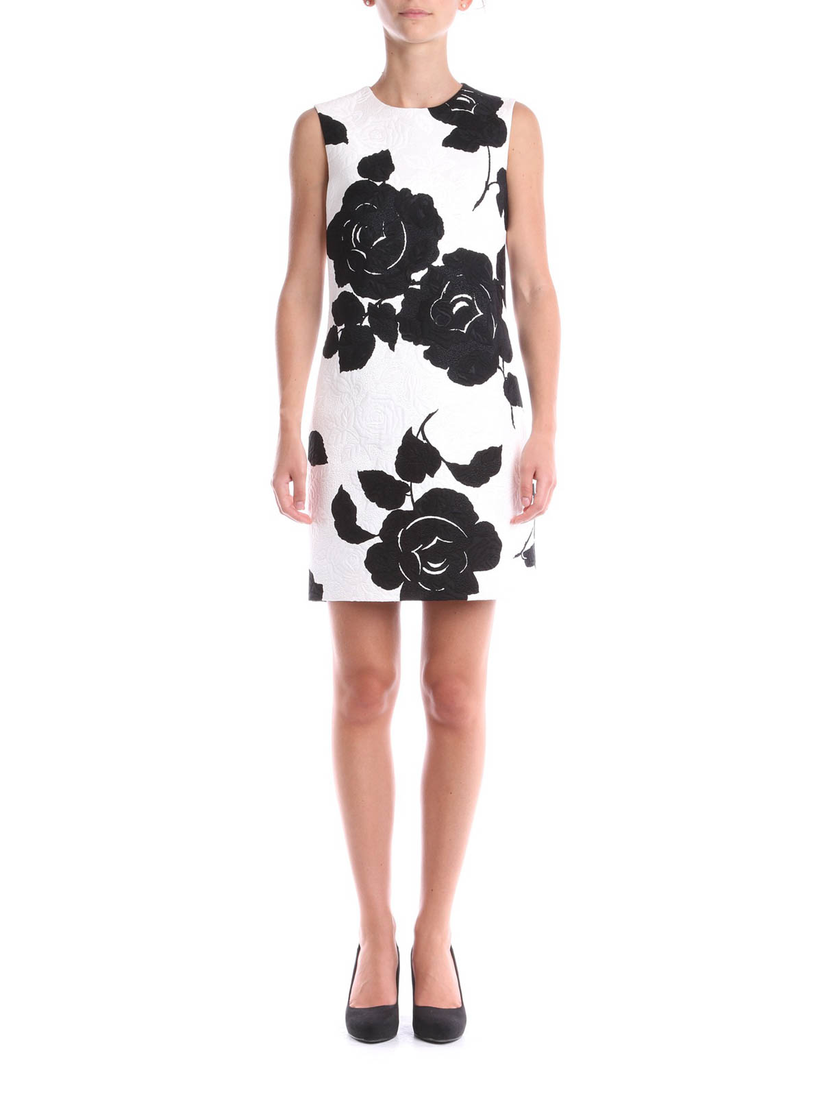 Dolce and gabbana black discount and white floral dress