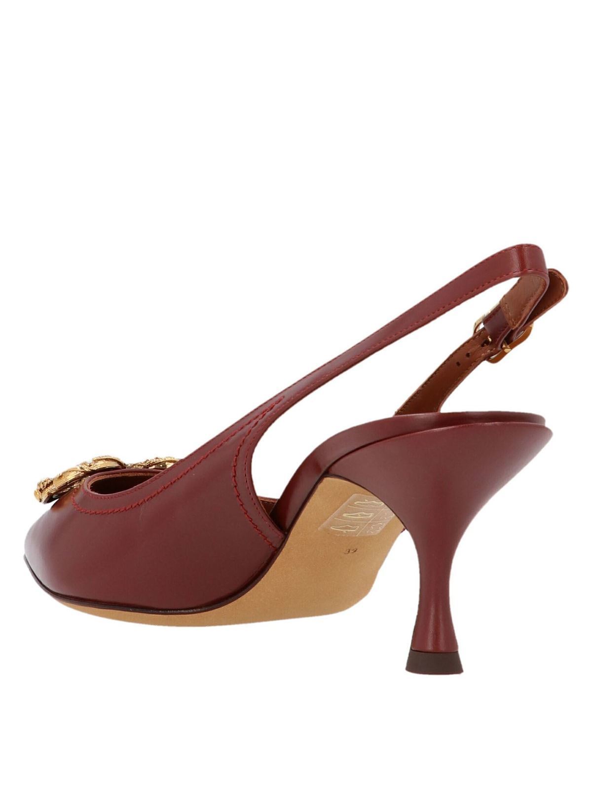 パンプス Dolce & Gabbana Brown Slingback Pumps With Dg Logo Detail Dolce & Gabbana DG Amore slingbacks in brown | CG0448AW56280044