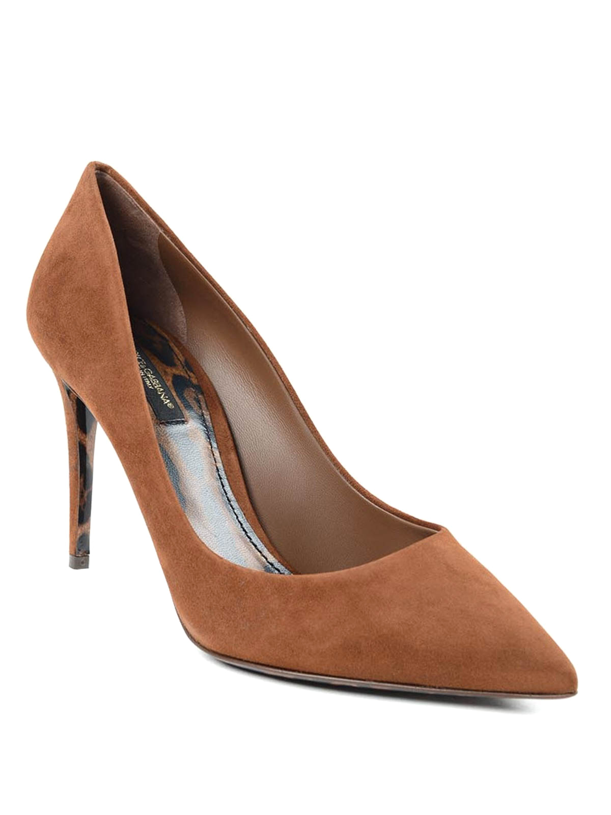 Escarpins DOLCE & GABBANA - Cuir Marron, Taille 38.5, Talons Hauts Lacets