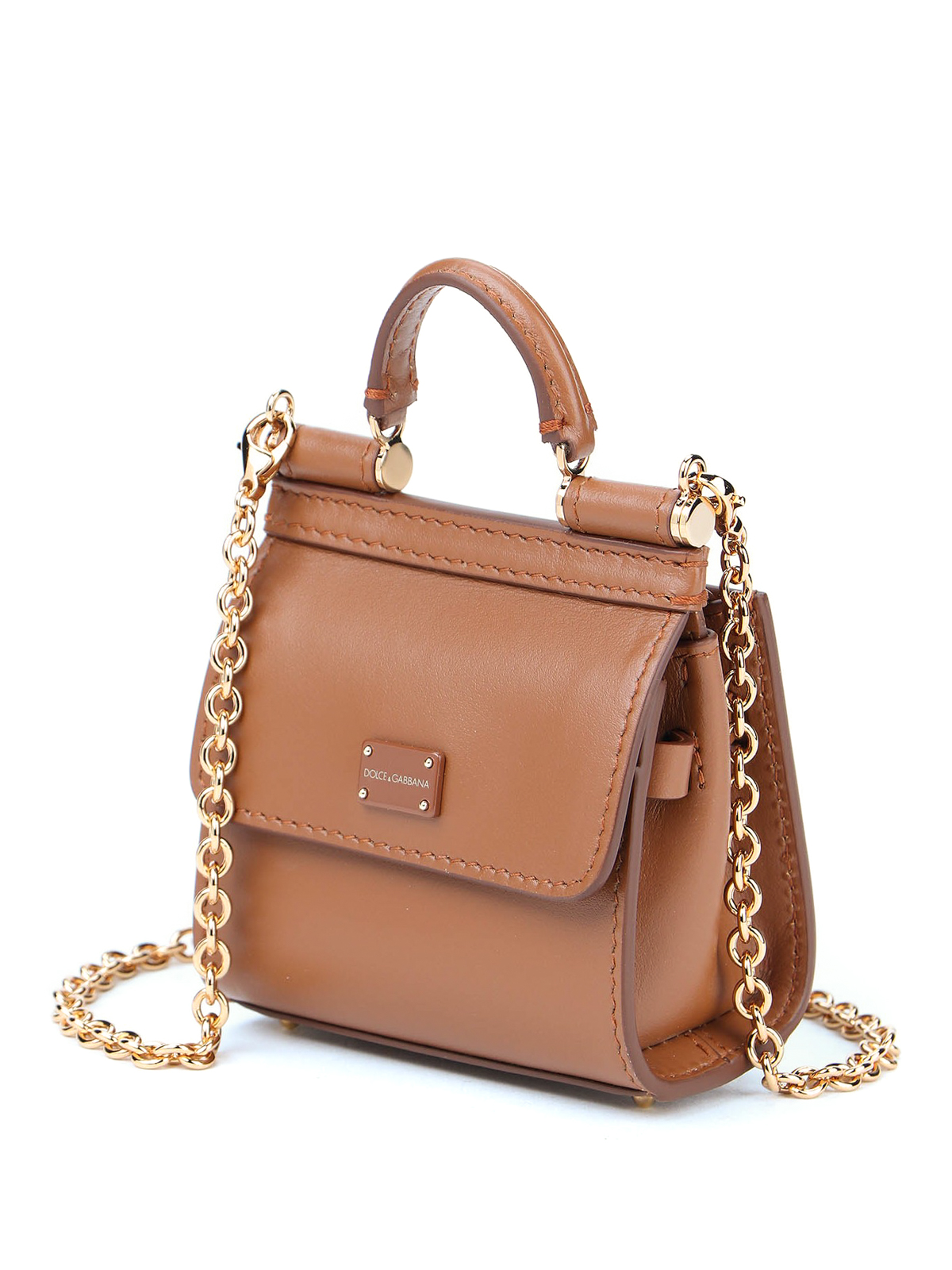 Sicily leather crossbody bag Dolce & Gabbana Camel in Leather