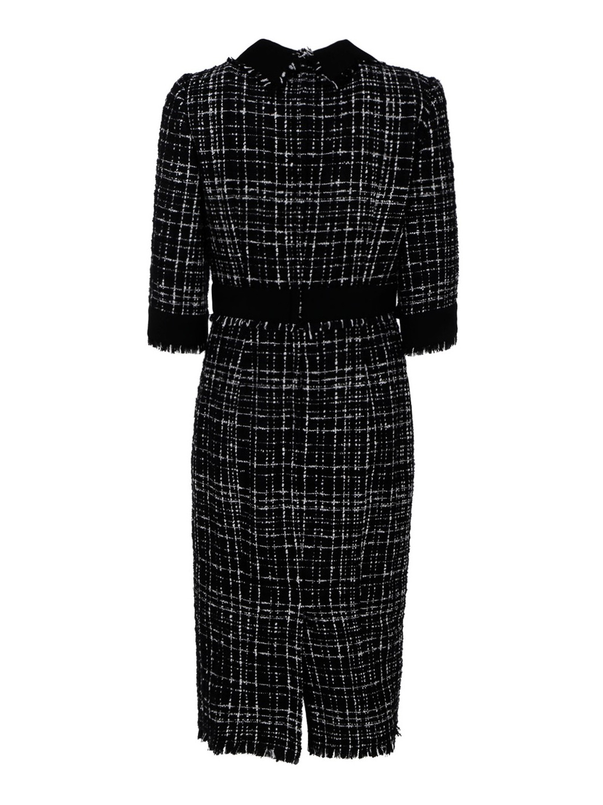 ワンピース Dolce & Gabbana Dolce Gabbana Abito In Tweed Dolce & Gabbana - White & Black Tweed Dress | Mitchell Stores