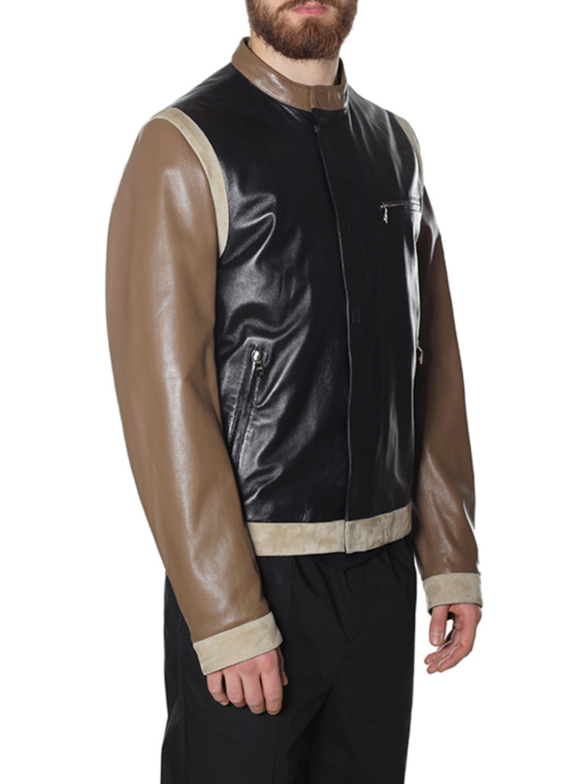 Leather jacket Dolce & Gabbana - Suede detailed leather jacket