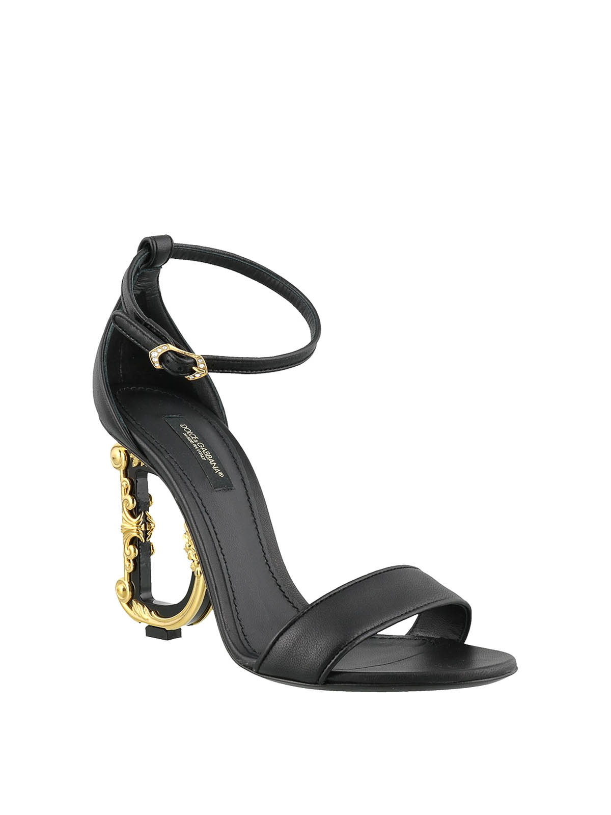 Shop Dolce & Gabbana Baroque Sculpture Heel Sandals In Negro