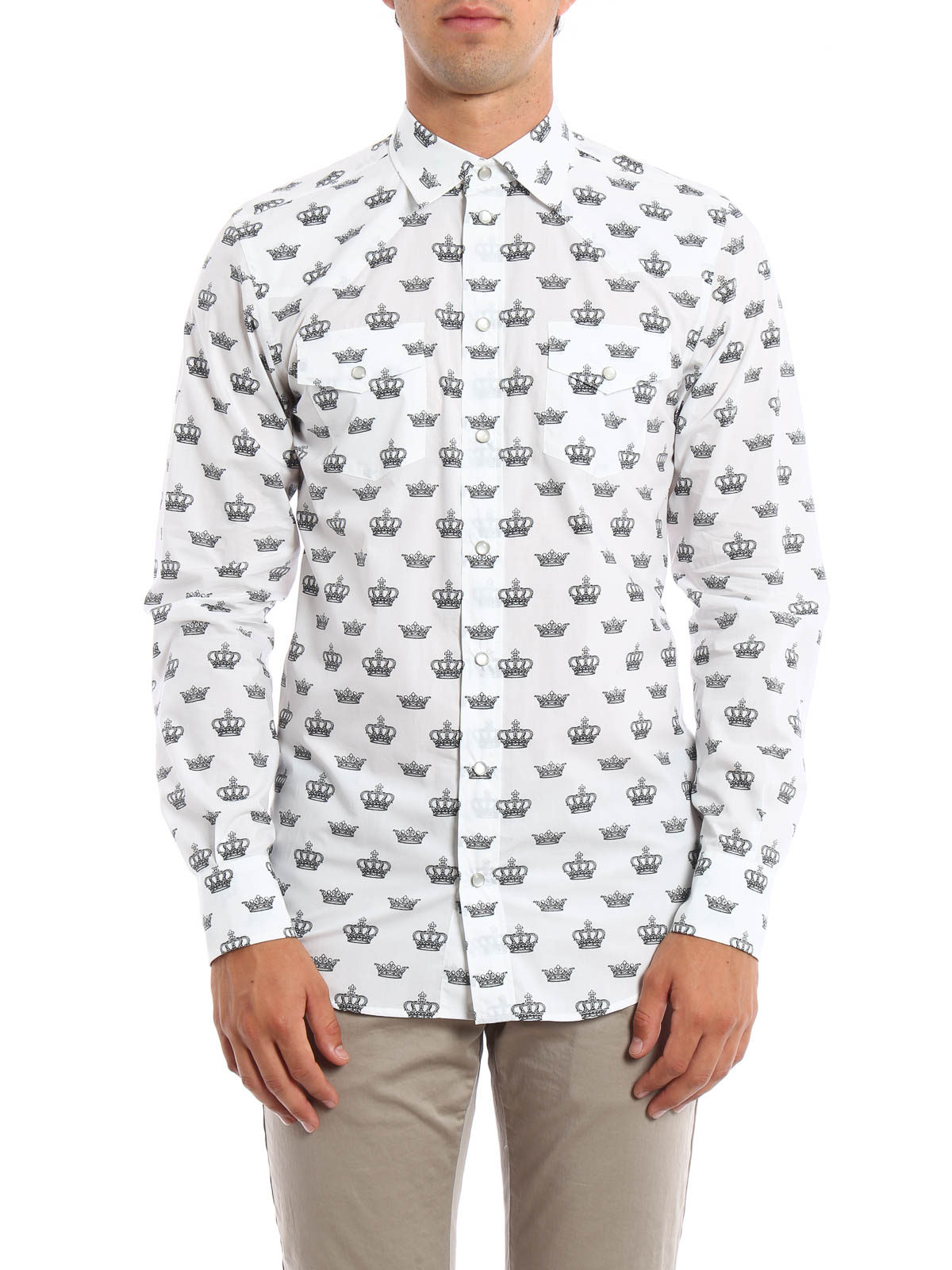 Dolce & Gabbana Crown print cotton shirt | G5DO4TFS5TTHW009
