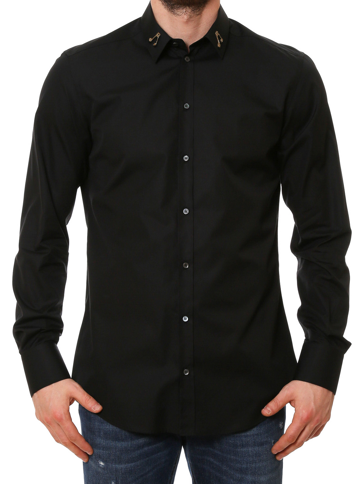 Camisas Dolce - Camisa Negra Para Hombre - G5DZ7ZGE802N0000
