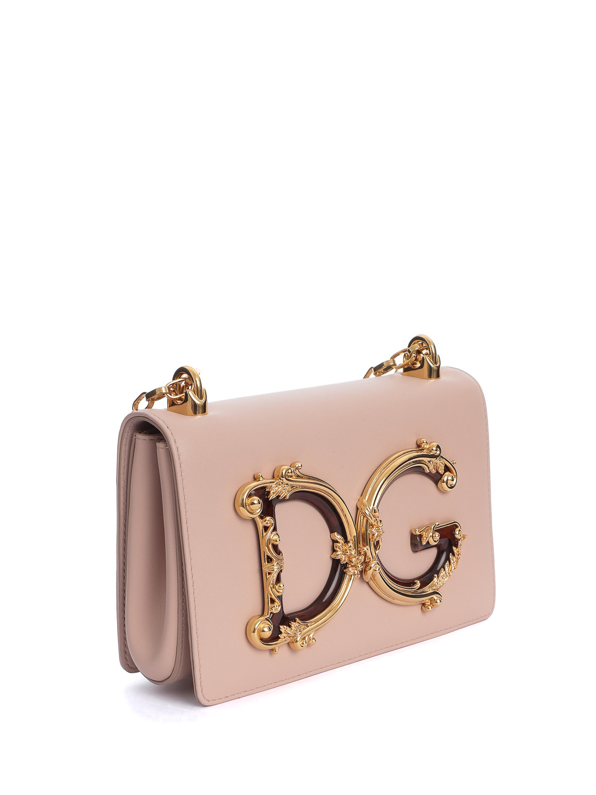 Shop Dolce & Gabbana Dg Girls Light Pink Nappa Shoulder Bag