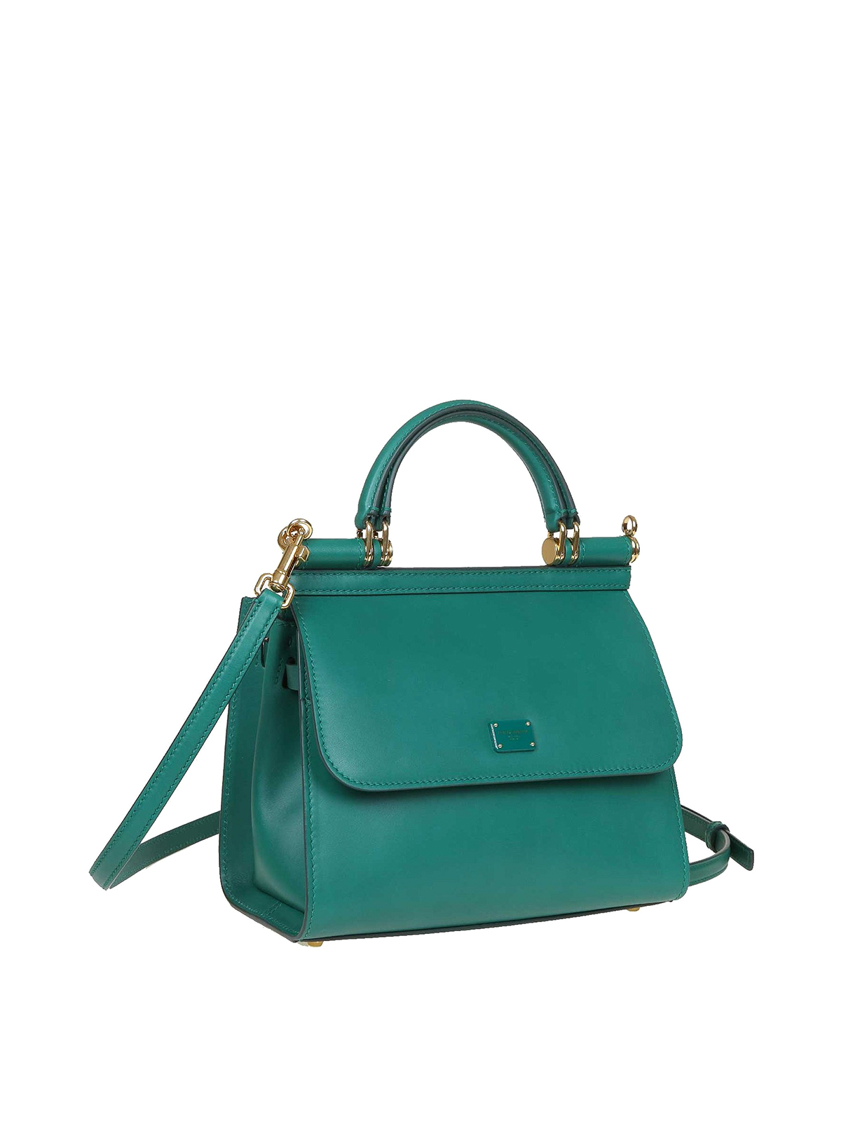 Sicily Small Leather Shoulder Bag in Green - Dolce Gabbana