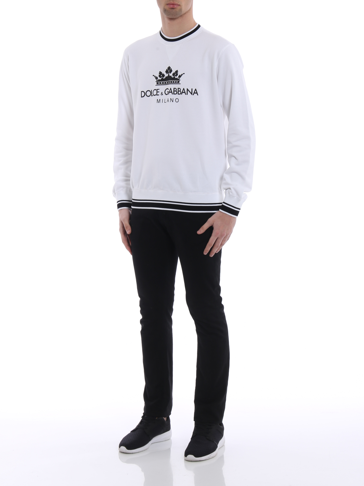 Dolce & Gabbana Logomania crown cotton T-shirt|G9KJ3THU7ALW0800