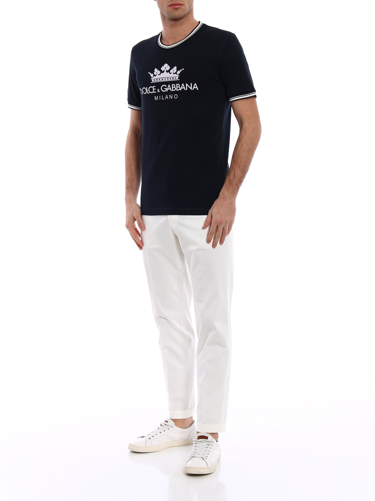 Dolce & Gabbana DG Crown navy cotton T-shirt | G8II3TFU7EQB0065