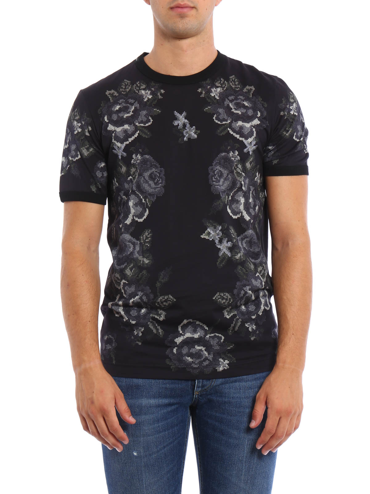 Dolce & Gabbana Flower embroidery print T-shirt