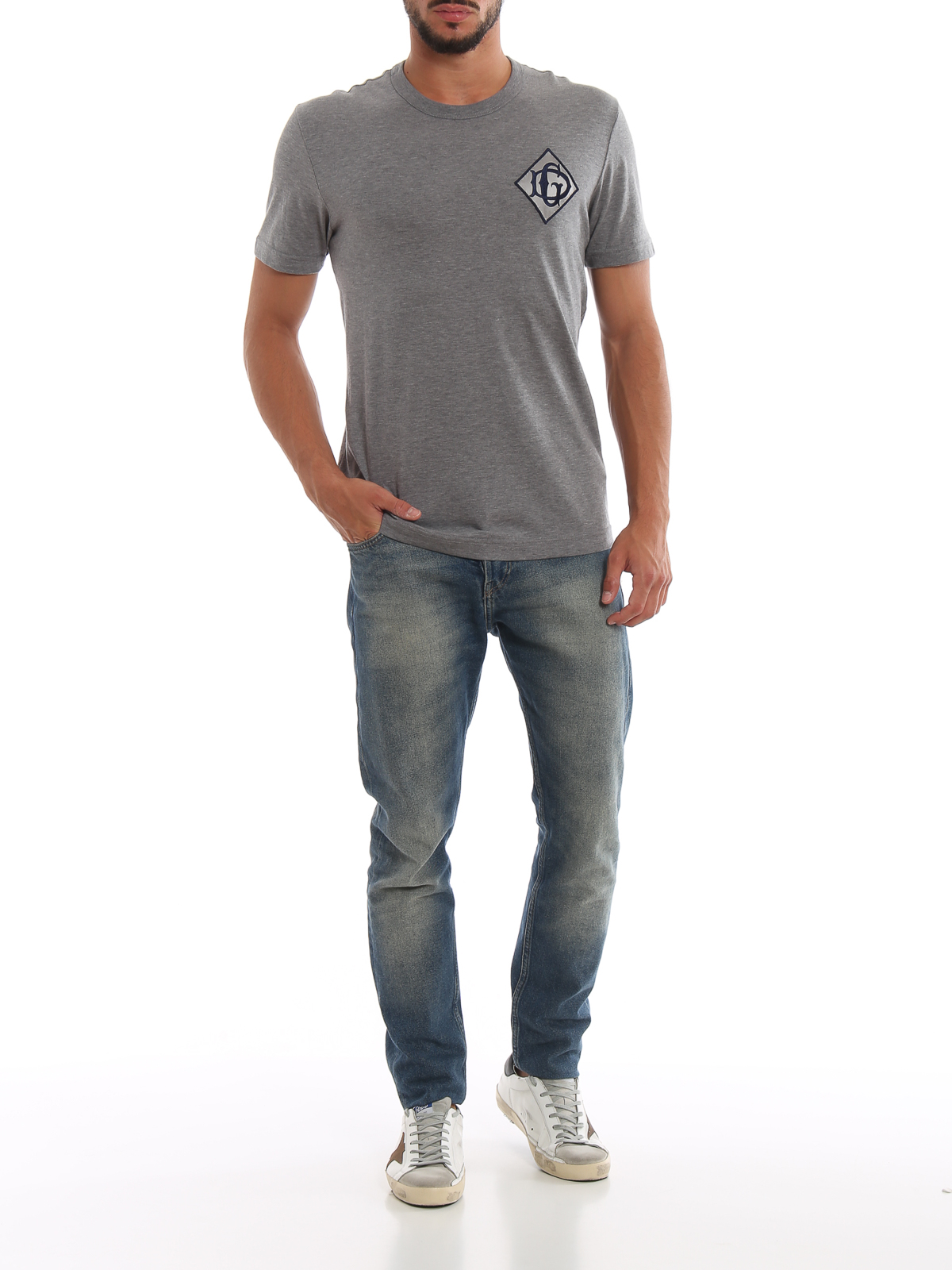 Dolce & Gabbana ハートプリント 半袖Tシャツ グレー グレー（灰色）系 Dolce & Gabbana(ドルチェ&ガッバーナ) T