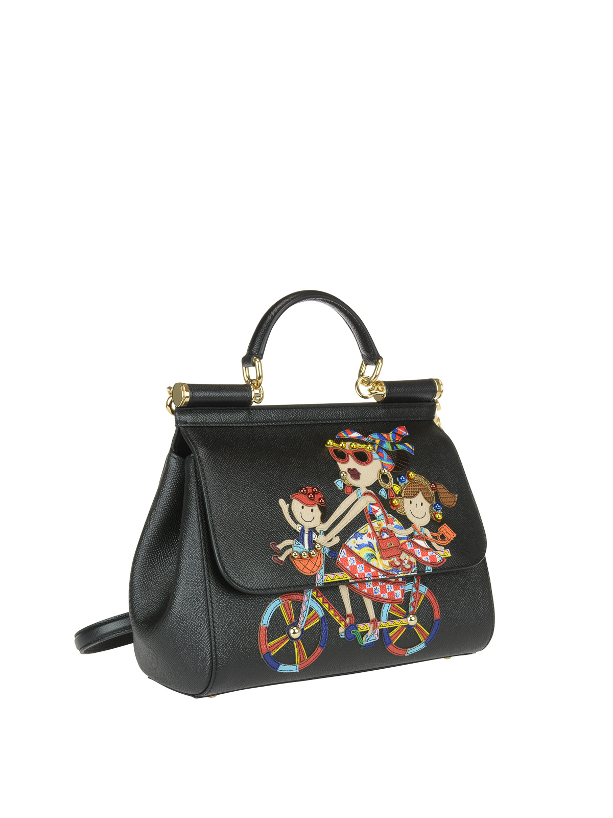 Totes bags Dolce & Gabbana - Medium Sicily bag with logo patch