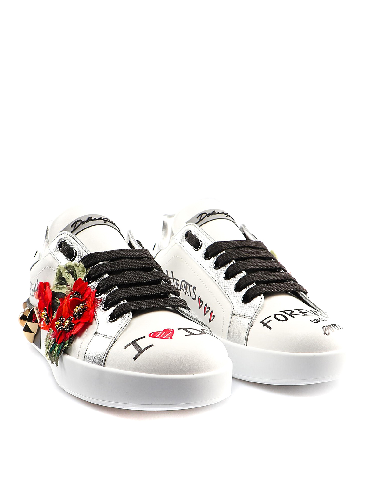 Dolce & Gabbana Portofino sneakers with flower applications