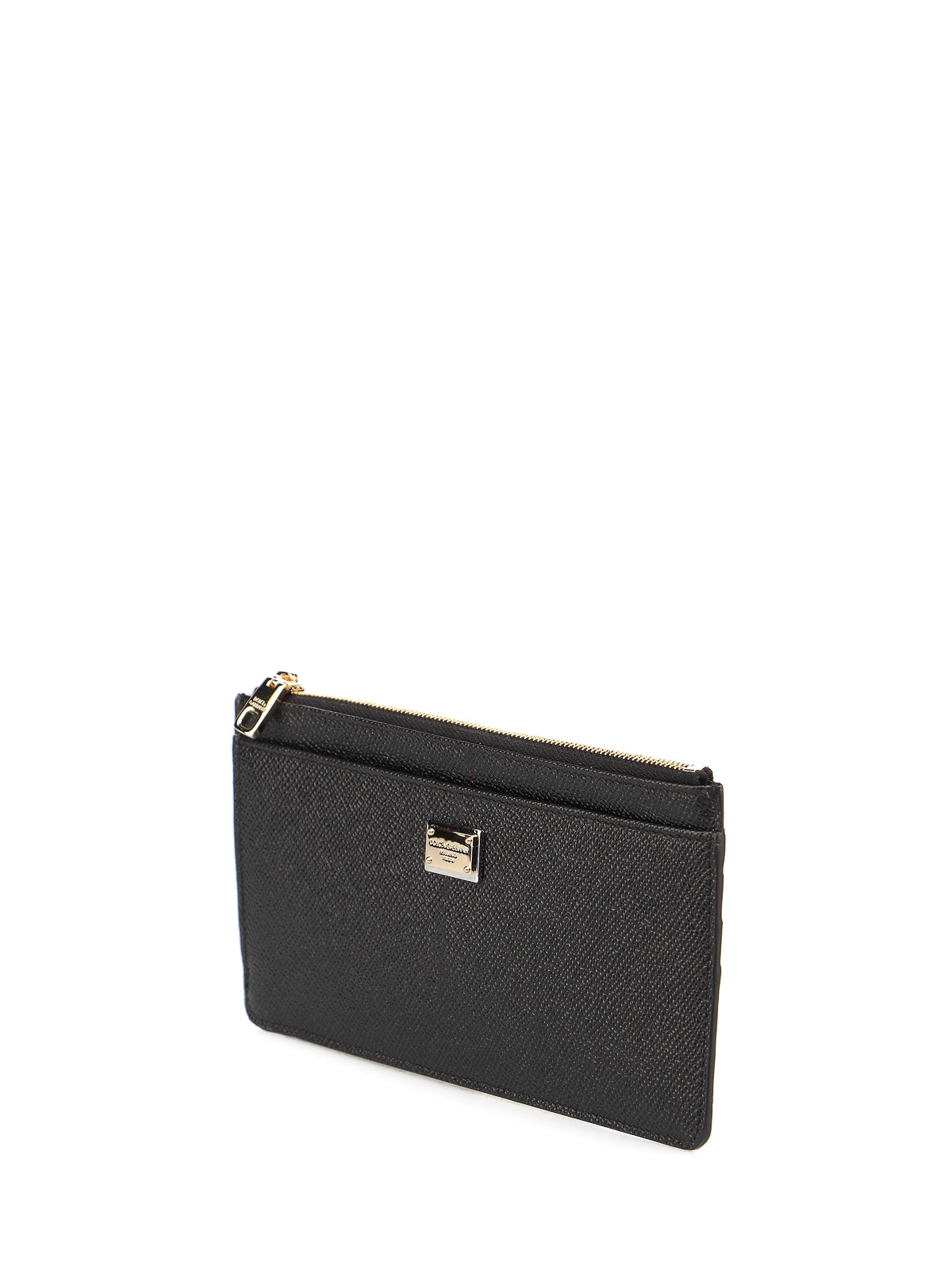 Shop Dolce & Gabbana Dauphine Leather Card Case In Negro