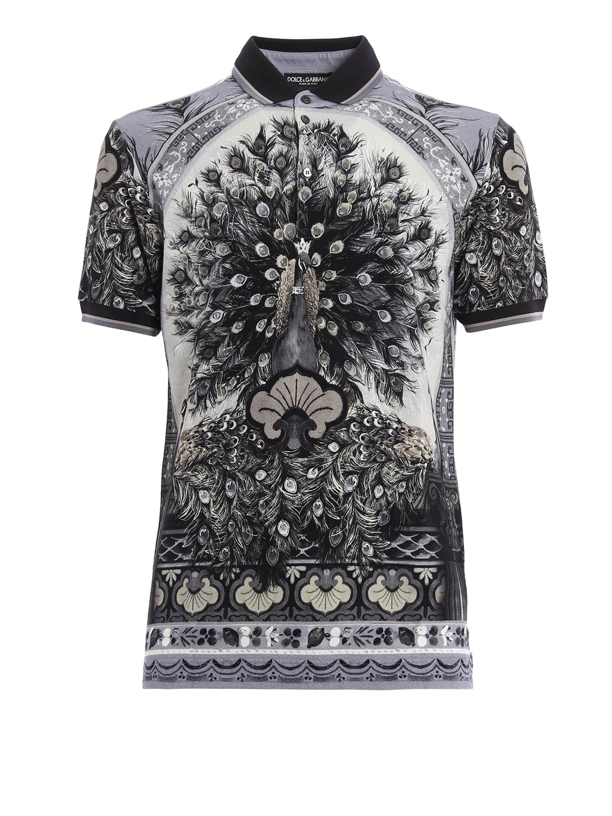 Dolce & Gabbana Peacock print polo shirt - Men|G8FX4TG7HCQX0801